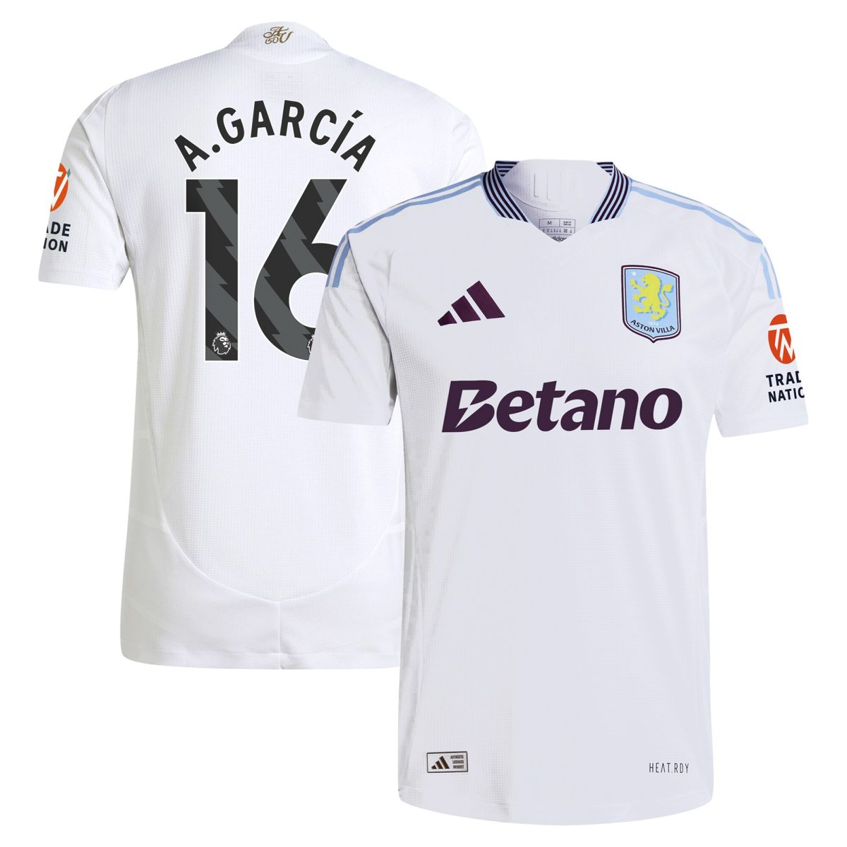 aston villa adidas away authentic shirt 2024-25 with a.garcía 16 printing Collection | Official Aston Villa Shirts