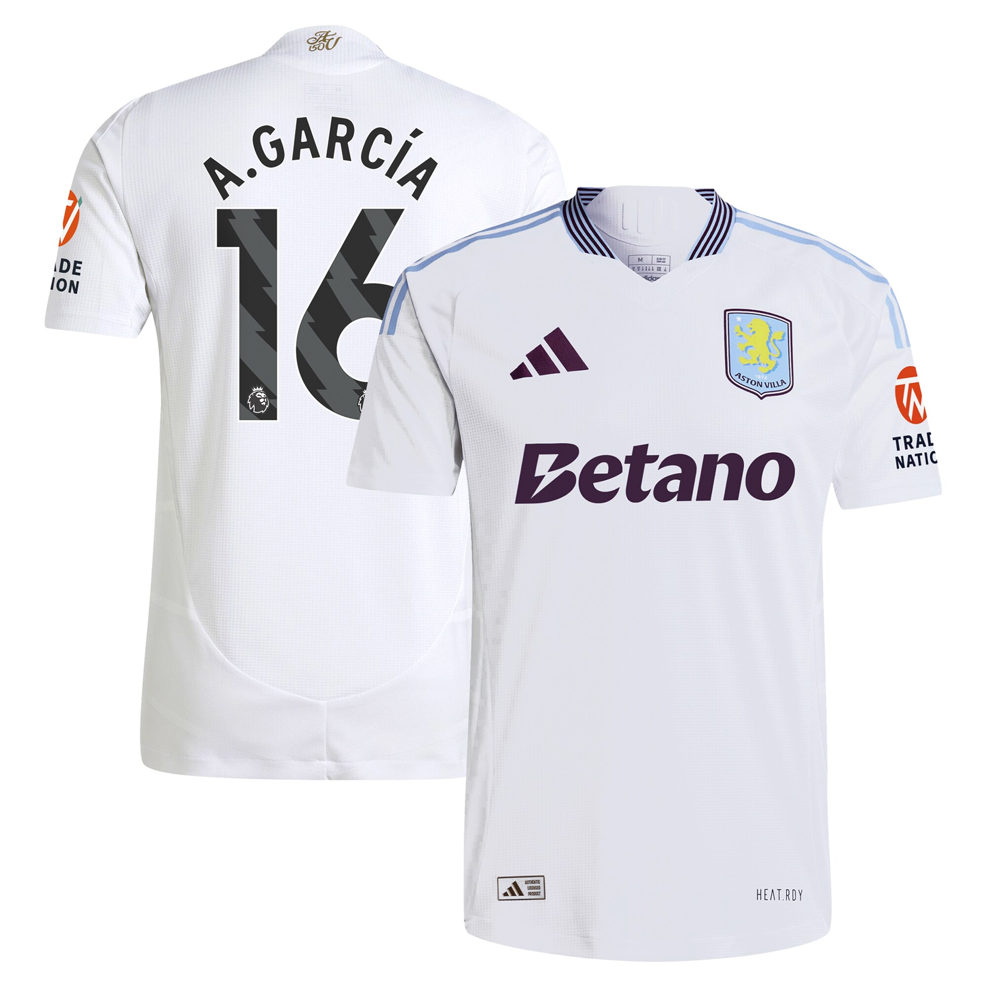 aston villa adidas away authentic shirt 2024-25 with a.garcía 16 printing Collection | Official Aston Villa Shirts