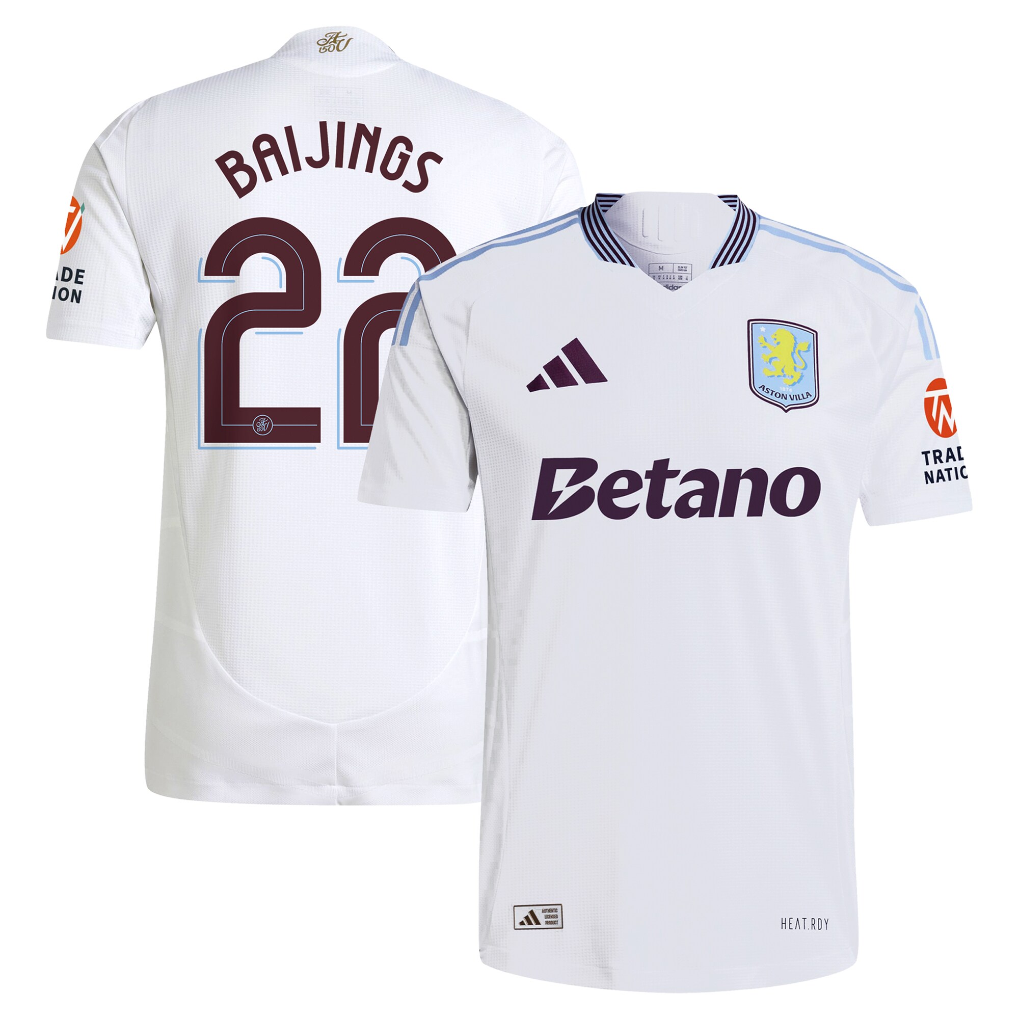 aston villa adidas away authentic shirt 2024-25 with baijings 22 cup printing Collection | Official Aston Villa Shirts