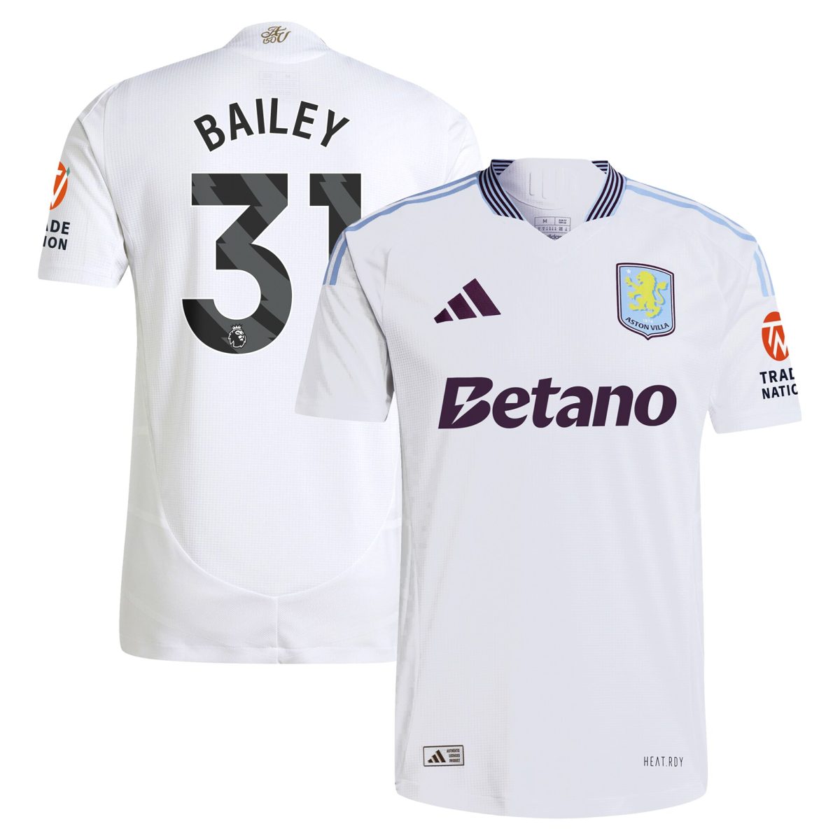aston villa adidas away authentic shirt 2024-25 with bailey 31 printing Collection | Official Aston Villa Shirts