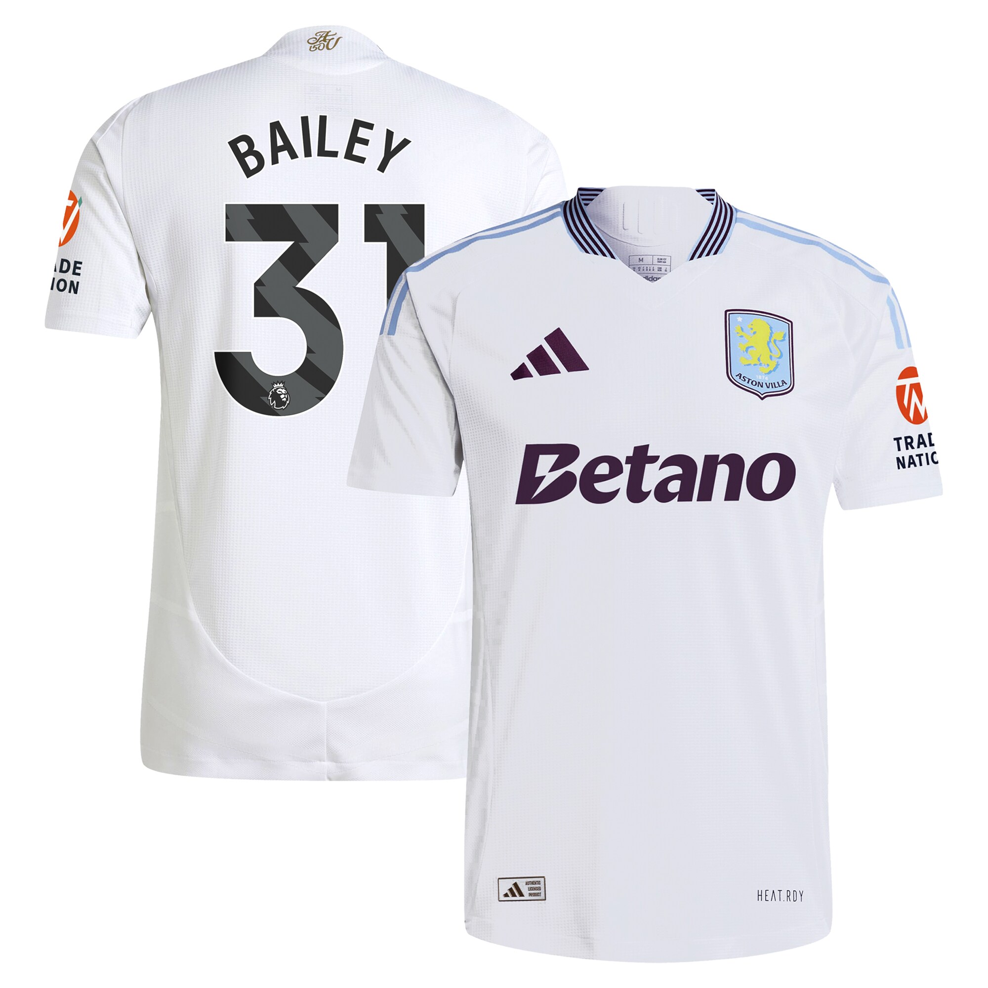 aston villa adidas away authentic shirt 2024-25 with bailey 31 printing Collection | Official Aston Villa Shirts