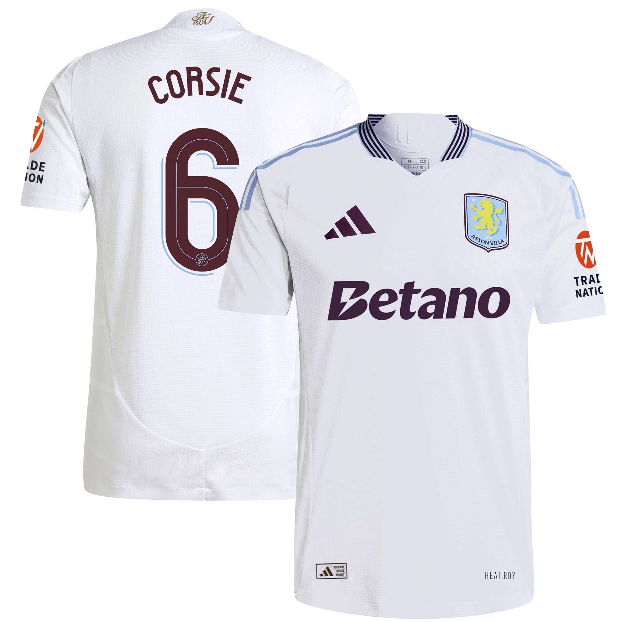 aston villa adidas away authentic shirt 2024-25 with corsie 6 cup printing Collection | Official Aston Villa Shirts