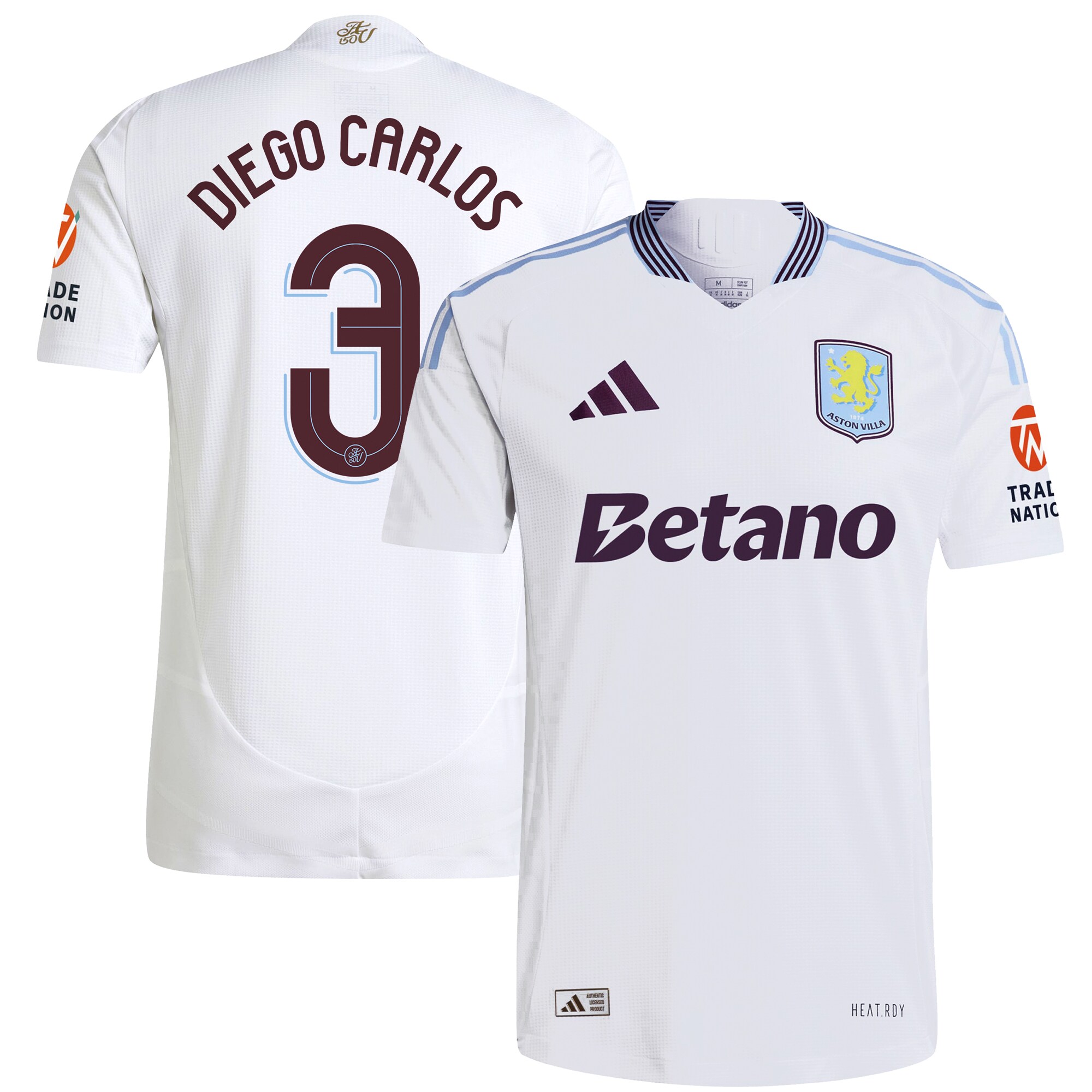aston villa adidas away authentic shirt 2024-25 with diego carlos 3 cup printing Collection | Official Aston Villa Shirts
