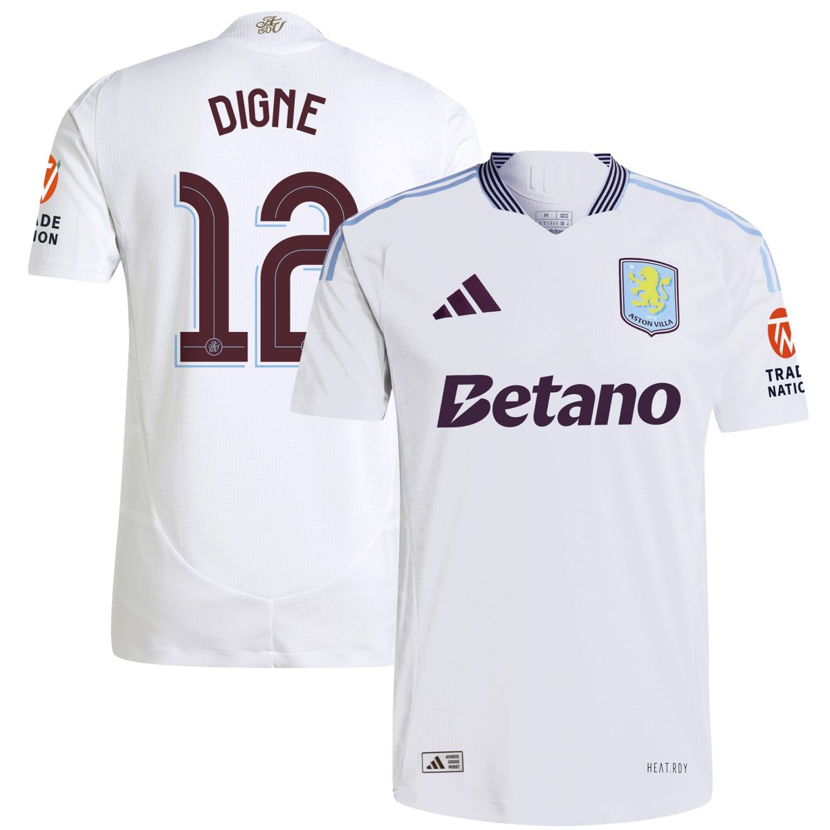 aston villa adidas away authentic shirt 2024-25 with digne 12 cup printing Collection | Official Aston Villa Shirts