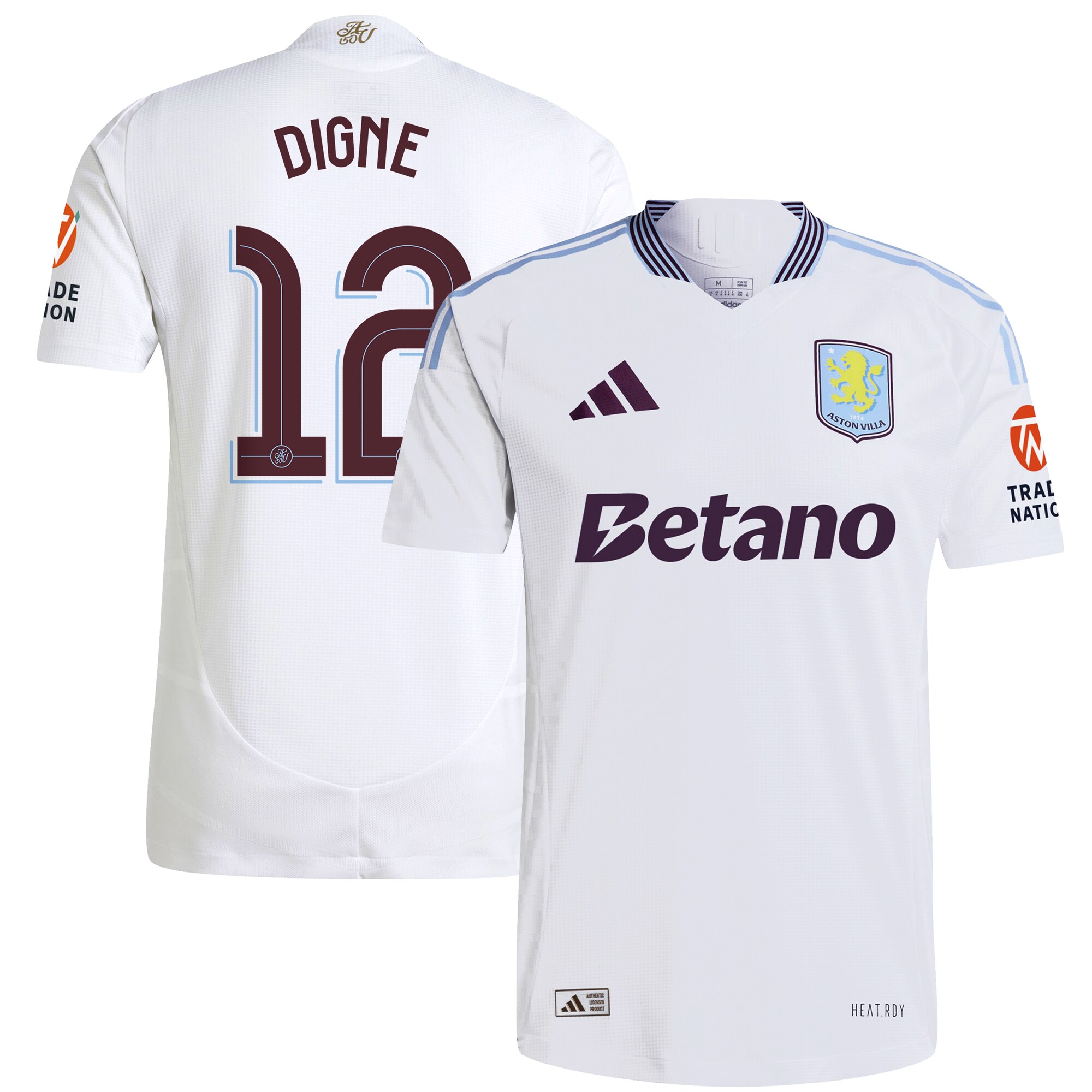 aston villa adidas away authentic shirt 2024-25 with digne 12 cup printing Collection | Official Aston Villa Shirts