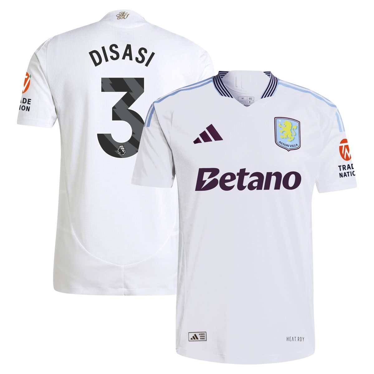 aston villa adidas away authentic shirt 2024-25 with disasi 3 printing Collection | Official Aston Villa Shirts