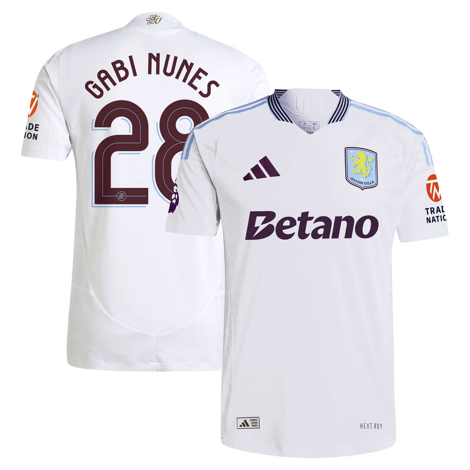 aston villa adidas away authentic shirt 2024-25 with gabi nunes 28 cup printing Collection | Official Aston Villa Shirts