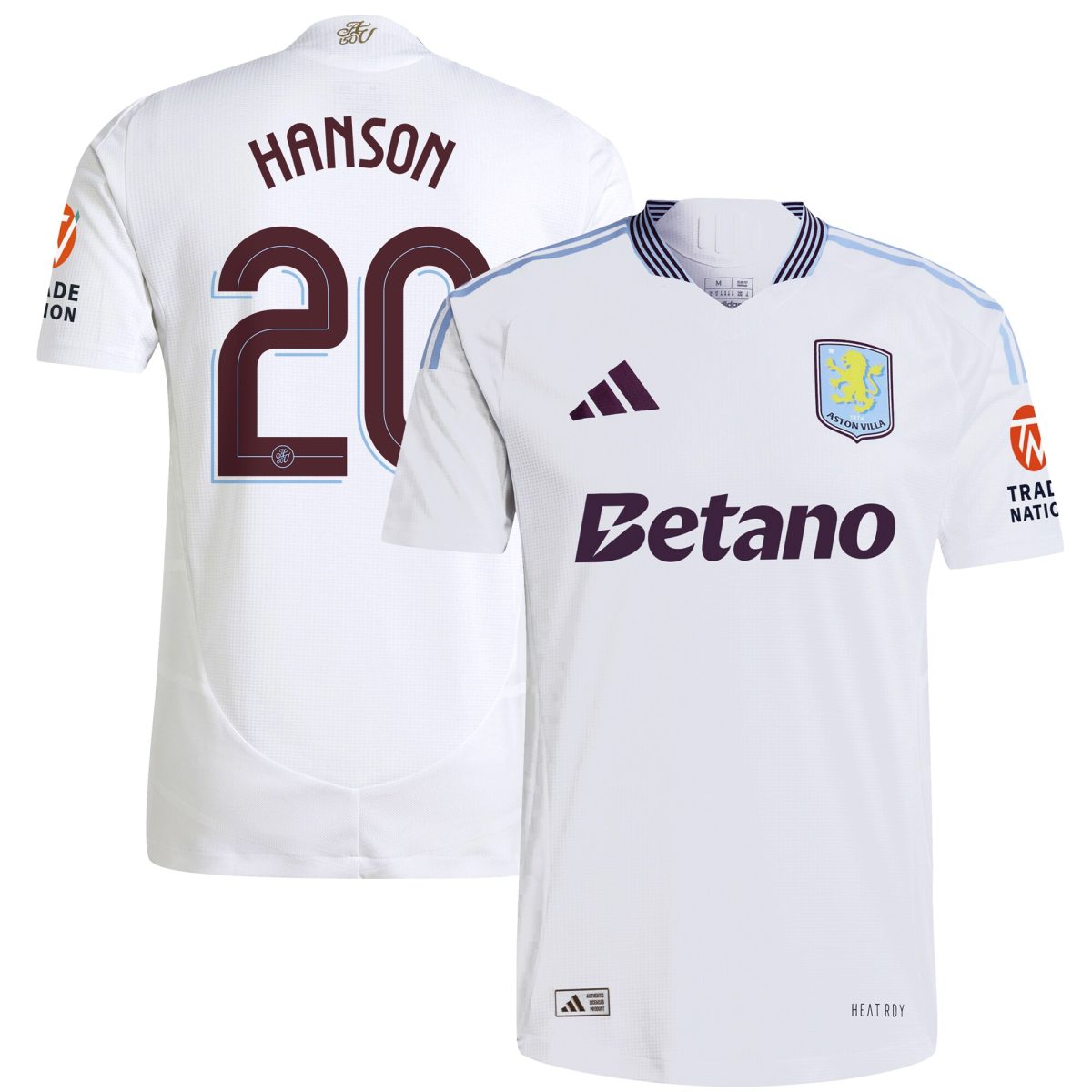 aston villa adidas away authentic shirt 2024-25 with hanson 20 cup printing Collection | Official Aston Villa Shirts