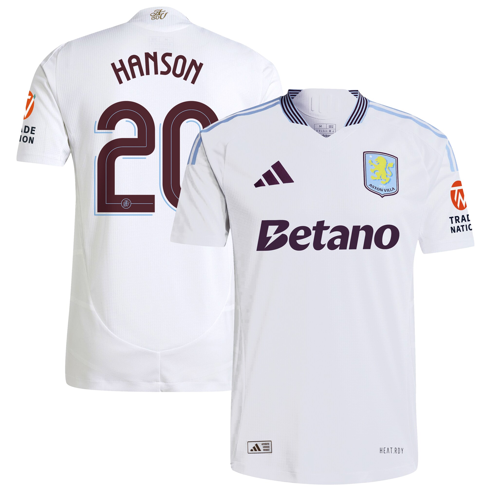 aston villa adidas away authentic shirt 2024-25 with hanson 20 cup printing Collection | Official Aston Villa Shirts