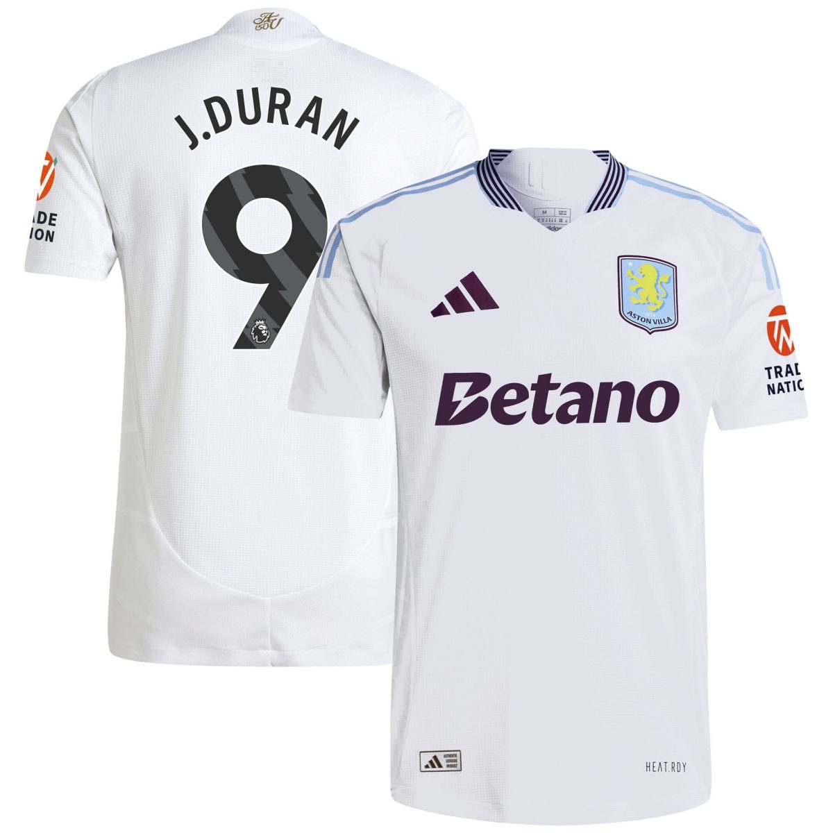 aston villa adidas away authentic shirt 2024-25 with j.duran 9 printing Collection | Official Aston Villa Shirts