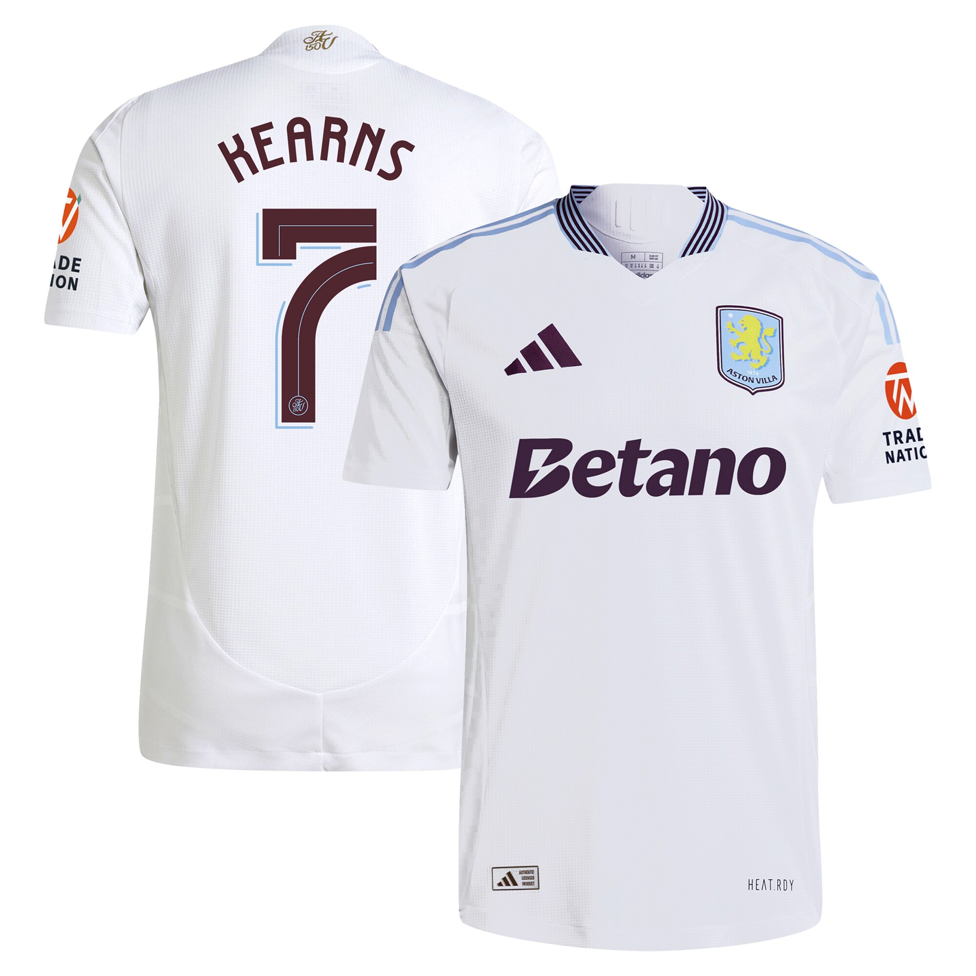 aston villa adidas away authentic shirt 2024-25 with kearns 7 cup printing Collection | Official Aston Villa Shirts