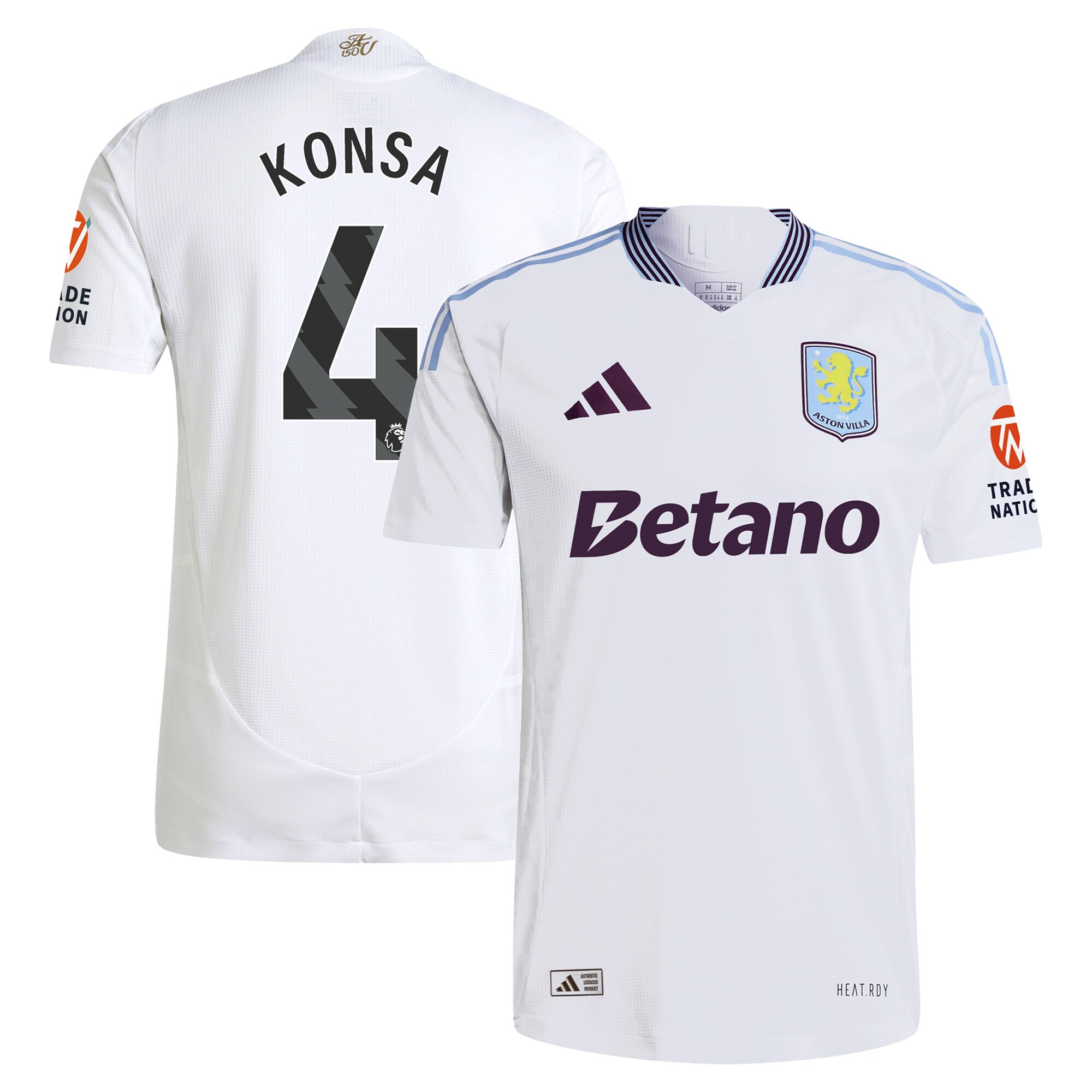 aston villa adidas away authentic shirt 2024-25 with konsa 4 printing Collection | Official Aston Villa Shirts