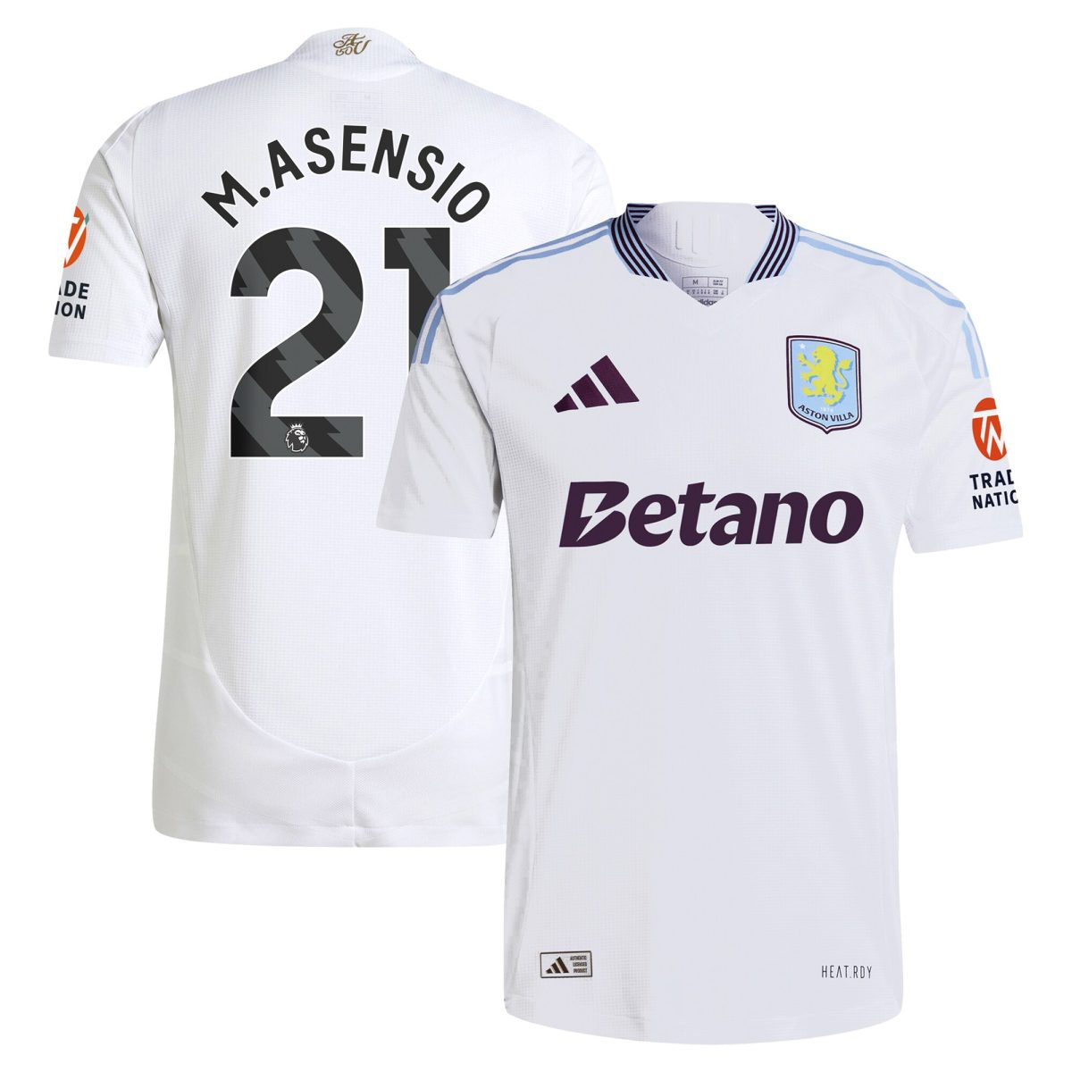 aston villa adidas away authentic shirt 2024-25 with m.asensio 21 printing Collection | Official Aston Villa Shirts