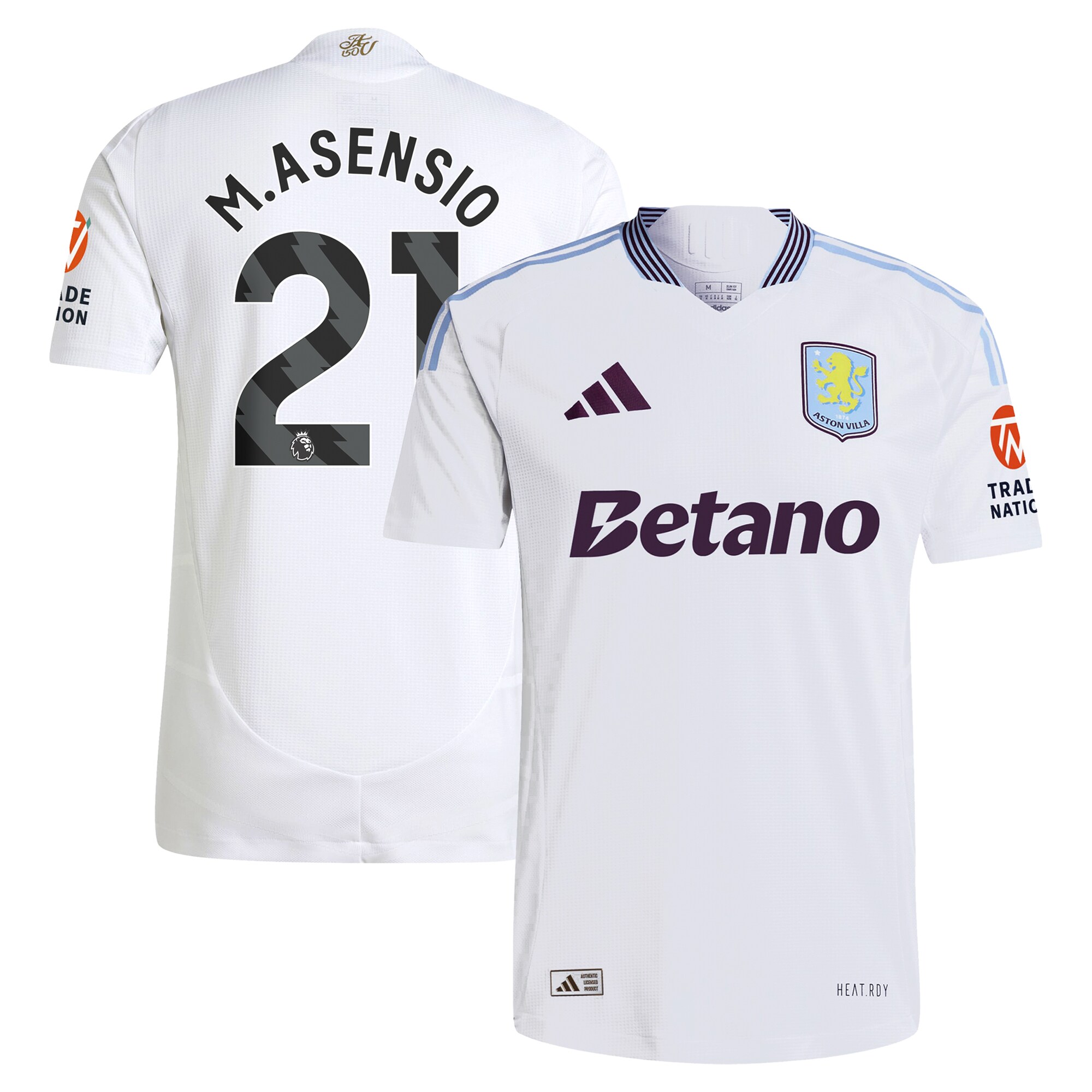 aston villa adidas away authentic shirt 2024-25 with m.asensio 21 printing Collection | Official Aston Villa Shirts