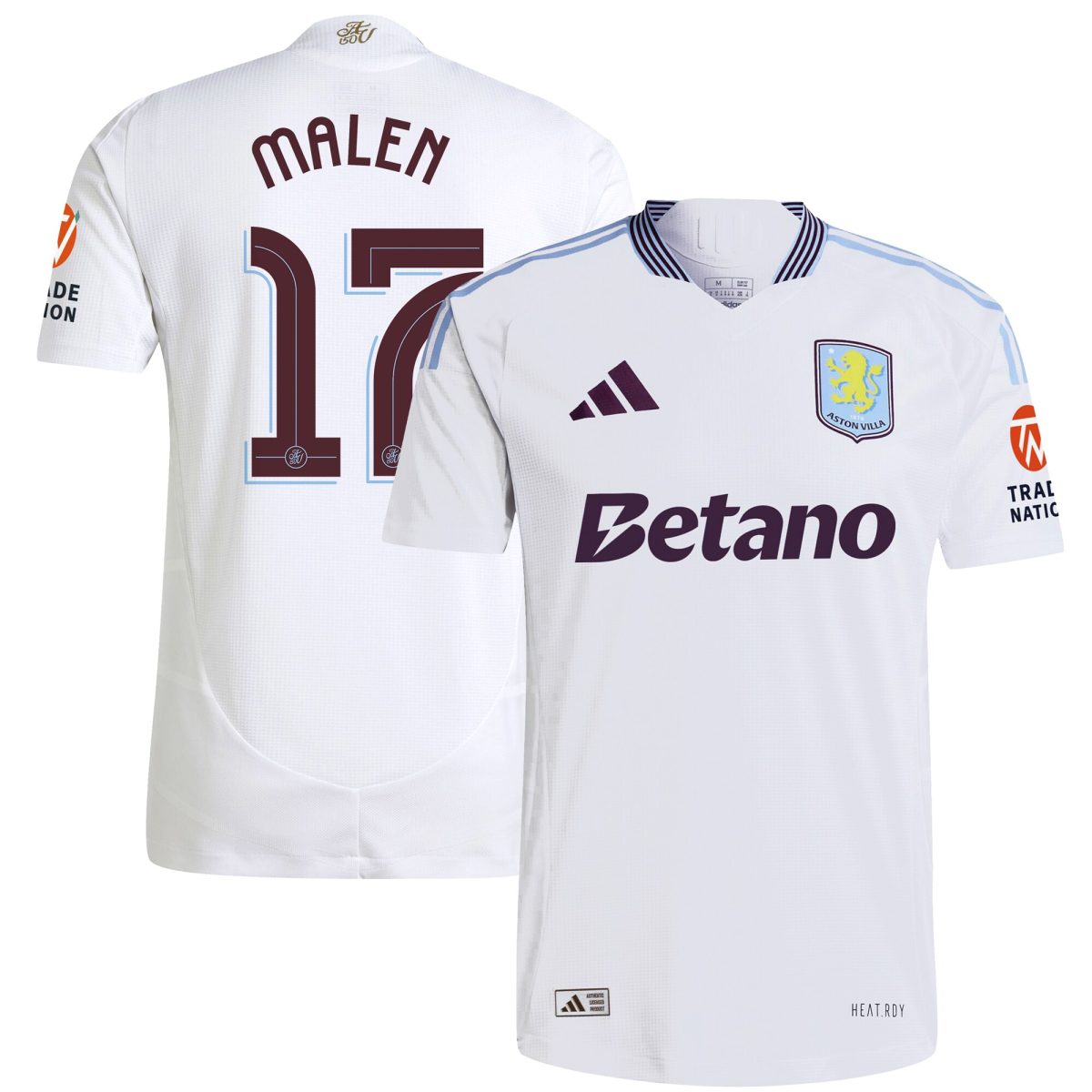 aston villa adidas away authentic shirt 2024-25 with malen 17 cup printing Collection | Official Aston Villa Shirts