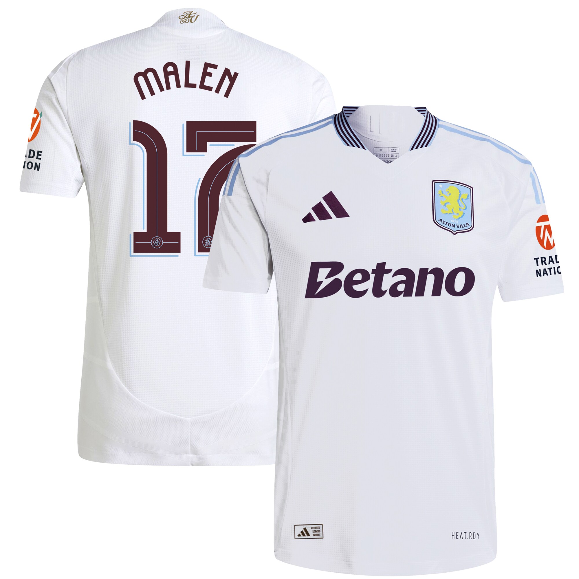aston villa adidas away authentic shirt 2024-25 with malen 17 cup printing Collection | Official Aston Villa Shirts