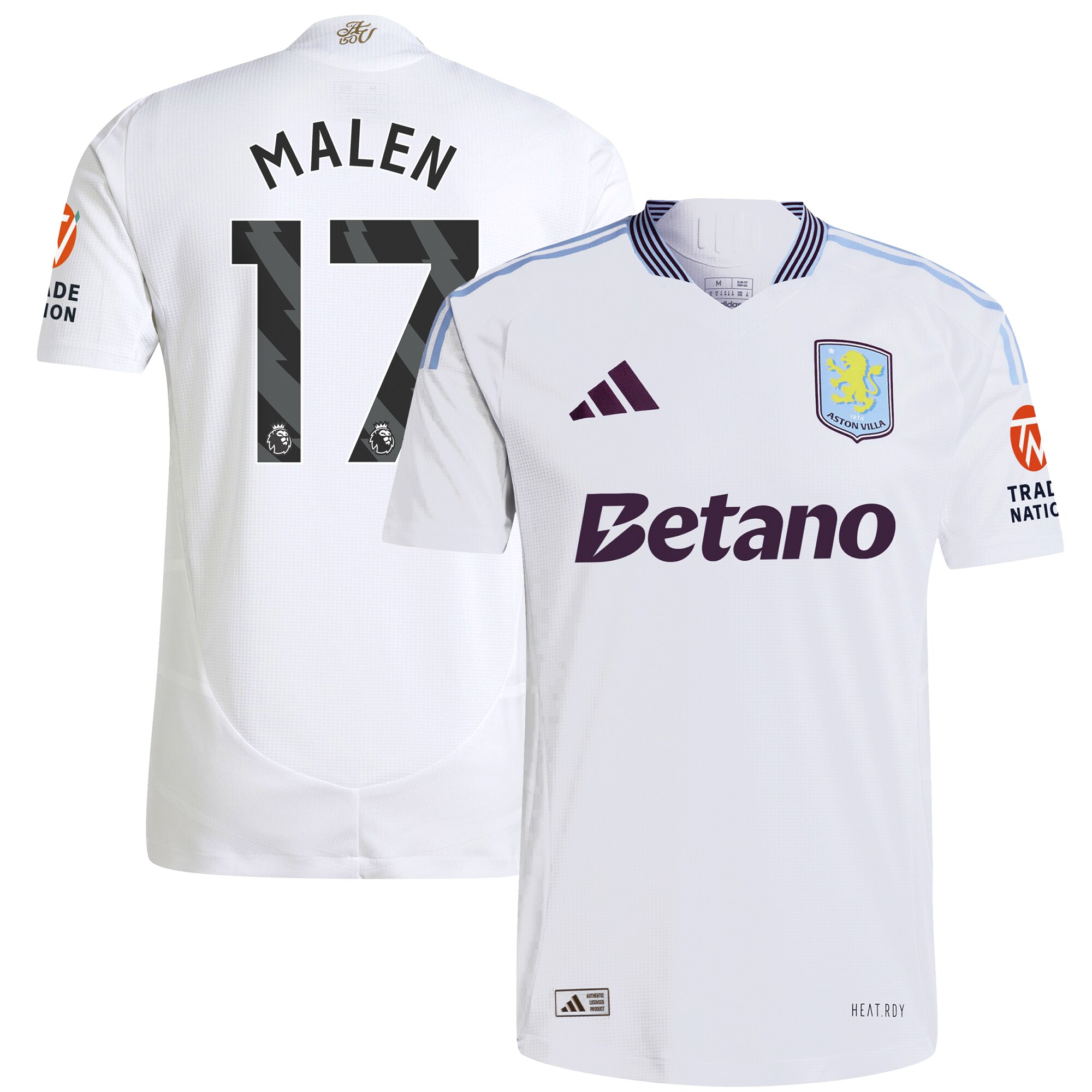 aston villa adidas away authentic shirt 2024-25 with malen 17 printing Collection | Official Aston Villa Shirts