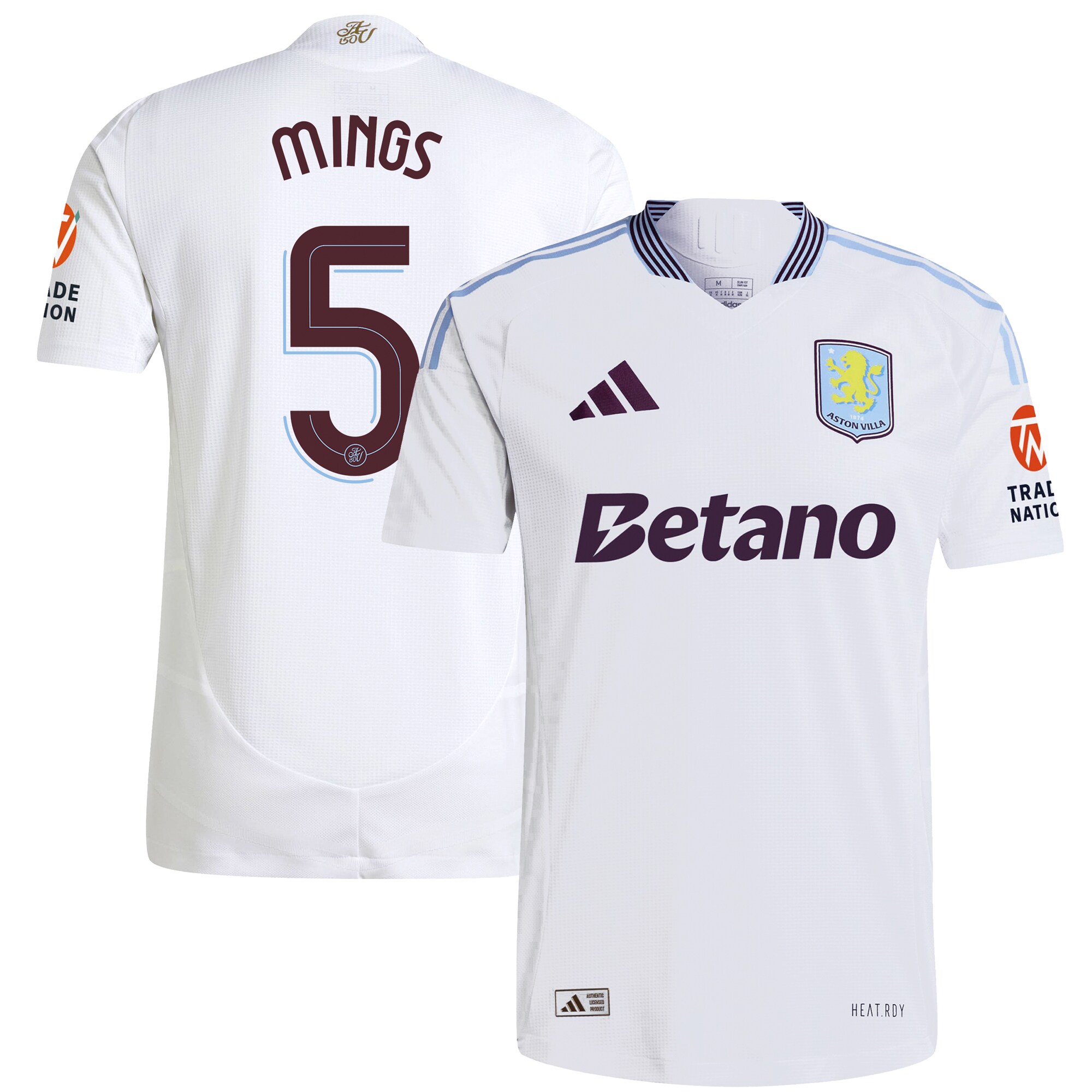 aston villa adidas away authentic shirt 2024-25 with mings 5 cup printing Collection | Official Aston Villa Shirts