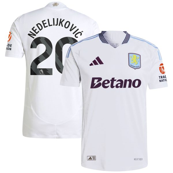 aston villa adidas away authentic shirt 2024-25 with nedeljković 20 printing Collection | Official Aston Villa Shirts