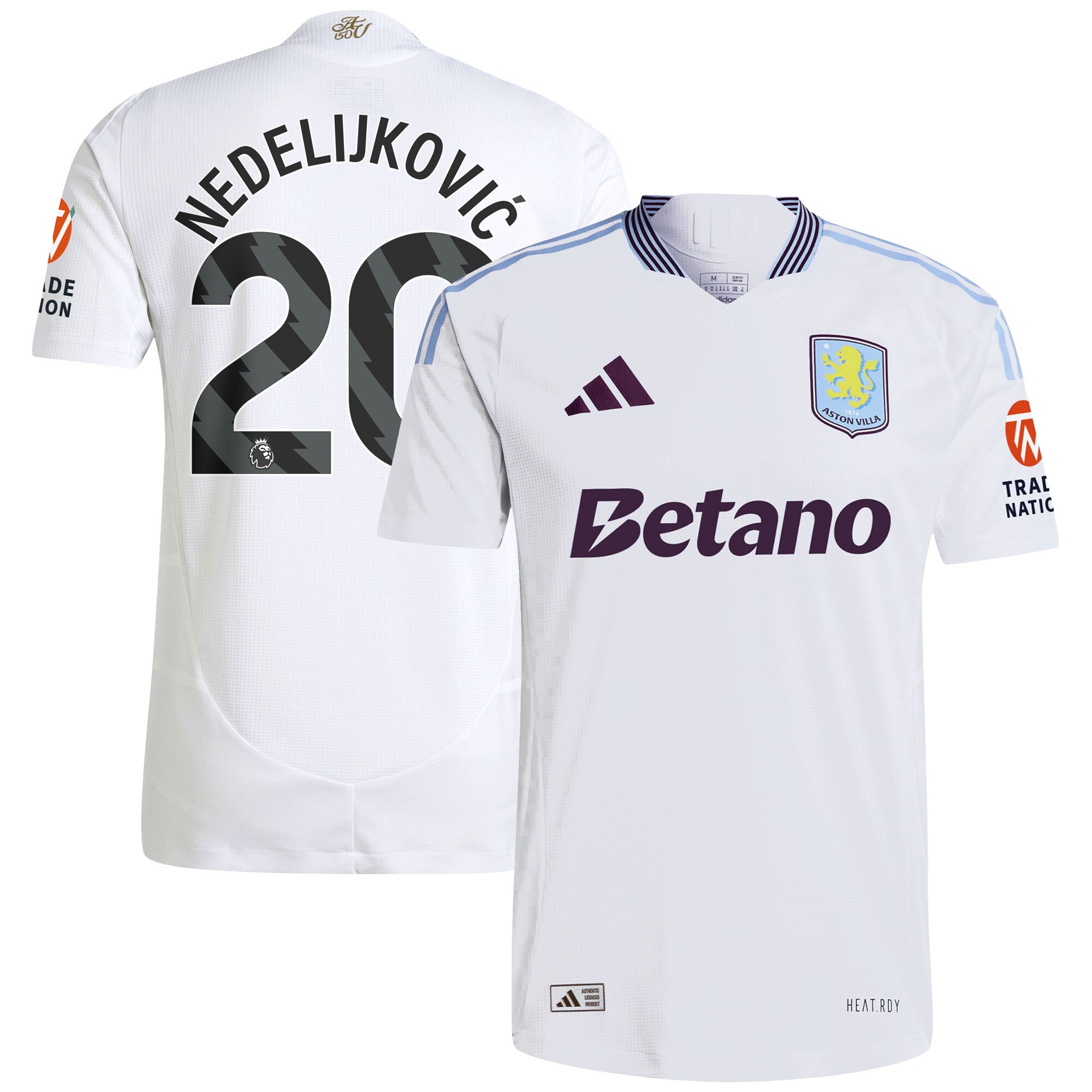 aston villa adidas away authentic shirt 2024-25 with nedeljković 20 printing Collection | Official Aston Villa Shirts