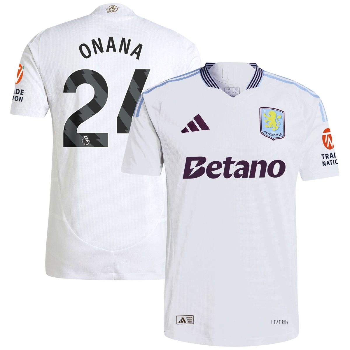 aston villa adidas away authentic shirt 2024-25 with onana 24 printing Collection | Official Aston Villa Shirts