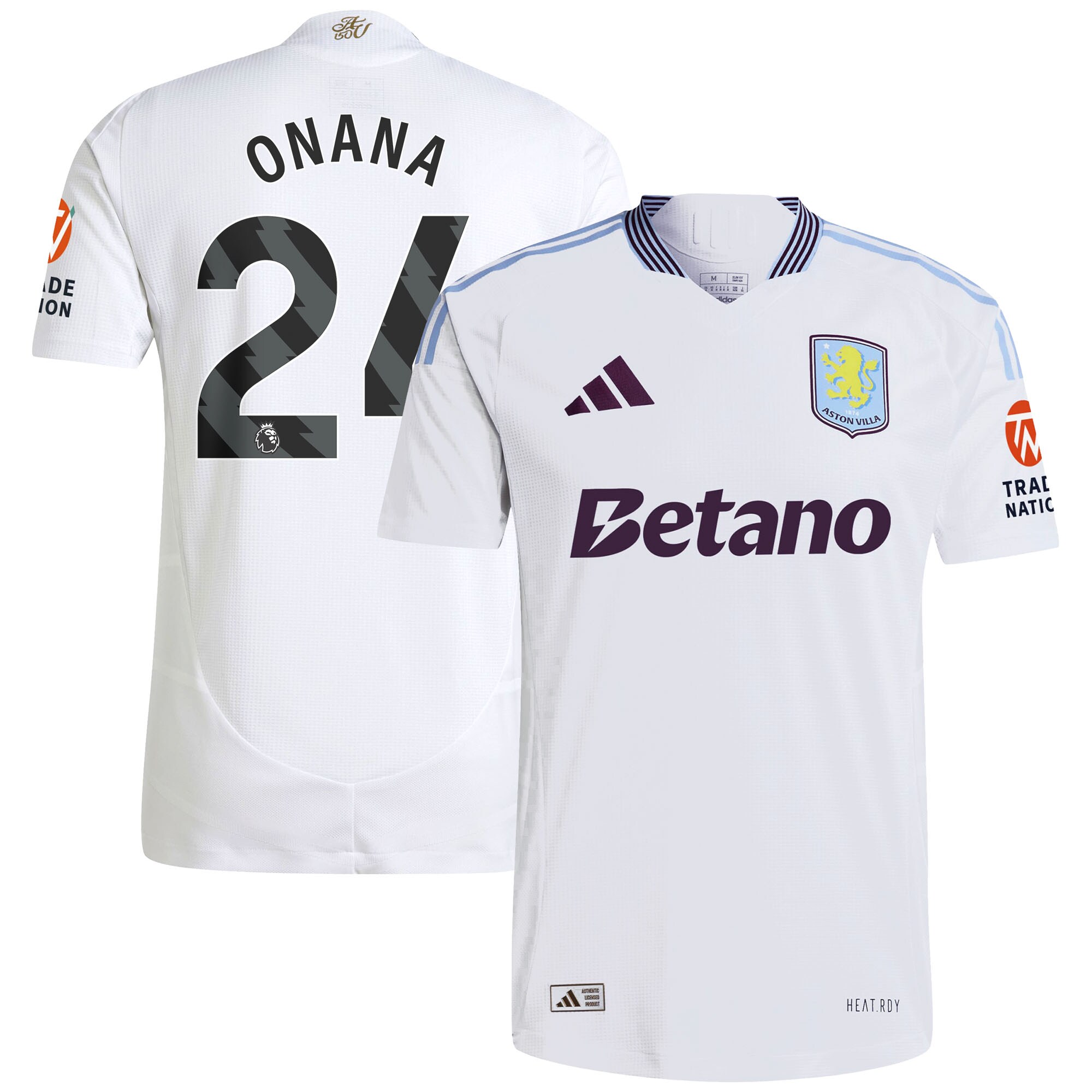aston villa adidas away authentic shirt 2024-25 with onana 24 printing Collection | Official Aston Villa Shirts