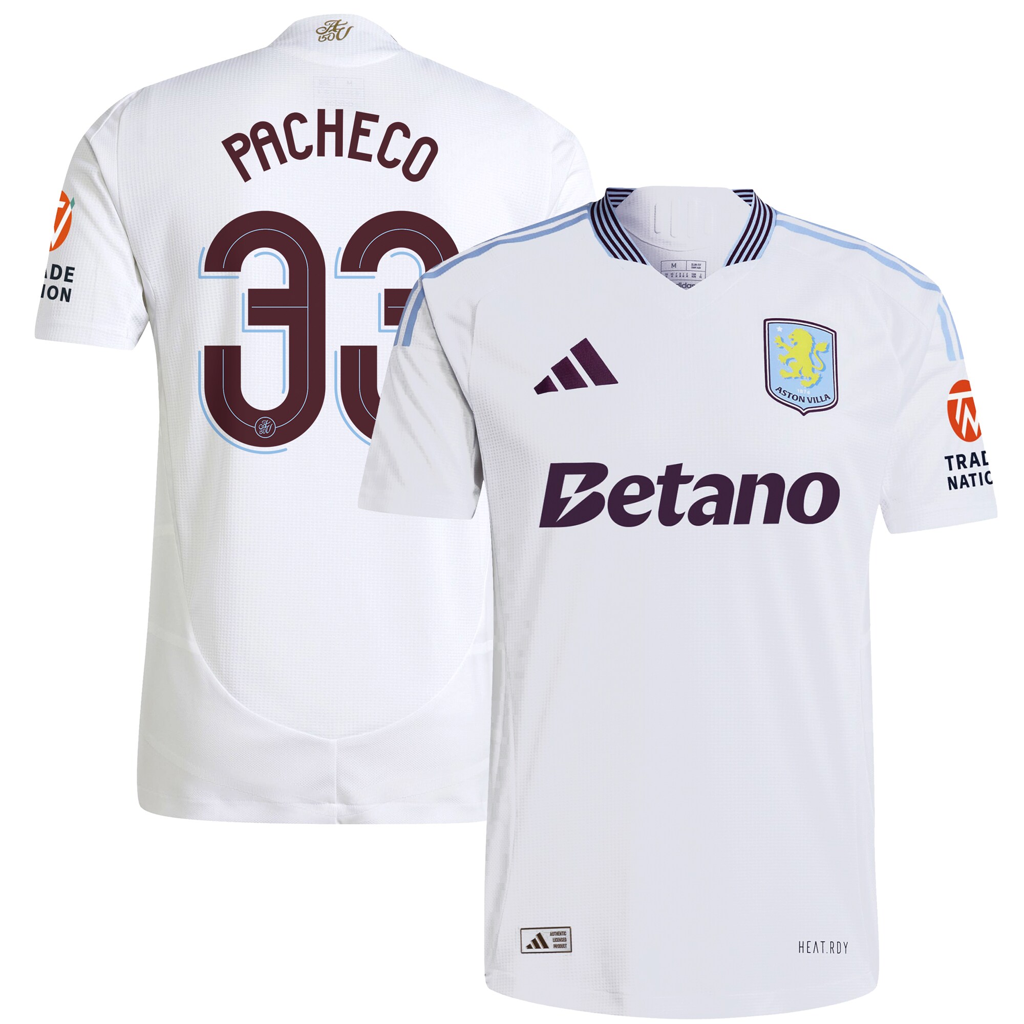 aston villa adidas away authentic shirt 2024-25 with pacheco 33 cup printing Collection | Official Aston Villa Shirts