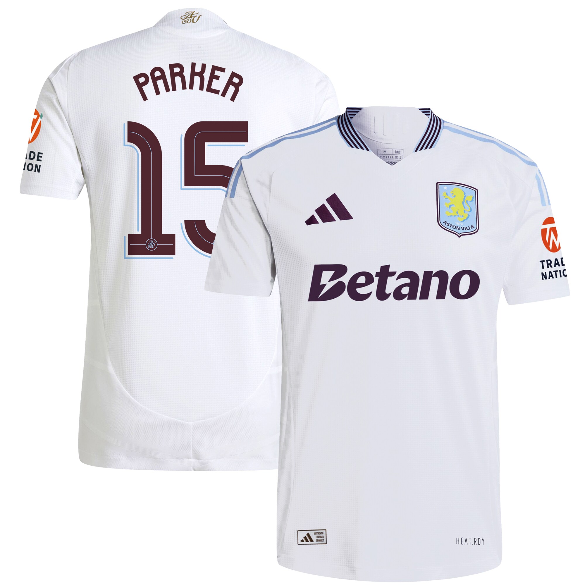 aston villa adidas away authentic shirt 2024-25 with parker 15 cup printing Collection | Official Aston Villa Shirts