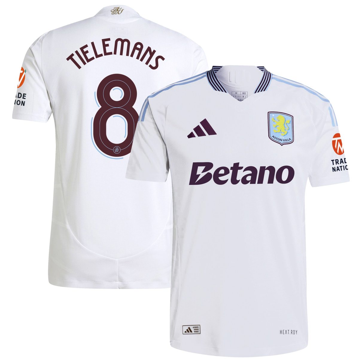 aston villa adidas away authentic shirt 2024-25 with tielemans 8 cup printing Collection | Official Aston Villa Shirts