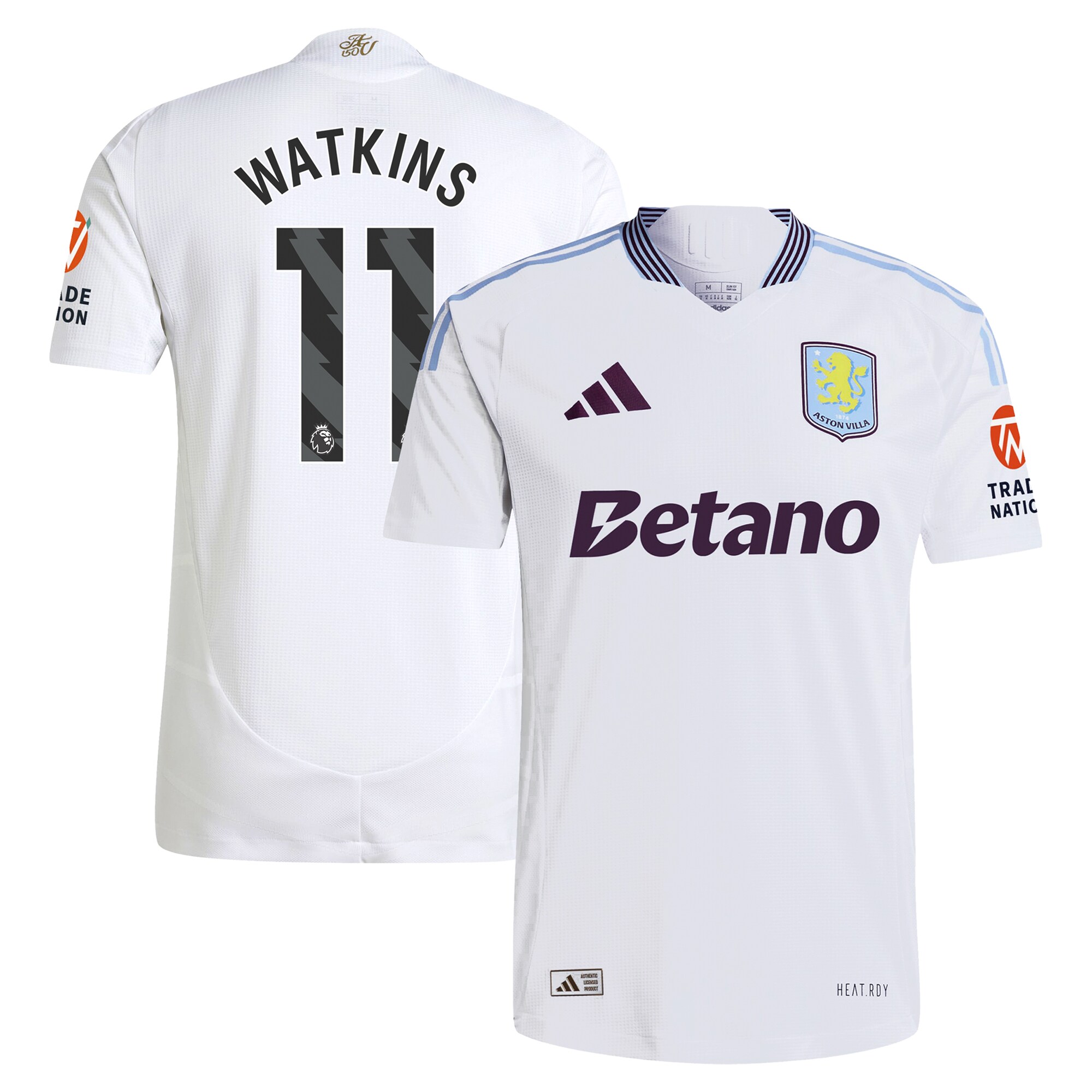 aston villa adidas away authentic shirt 2024-25 with watkins 11 printing Collection | Official Aston Villa Shirts