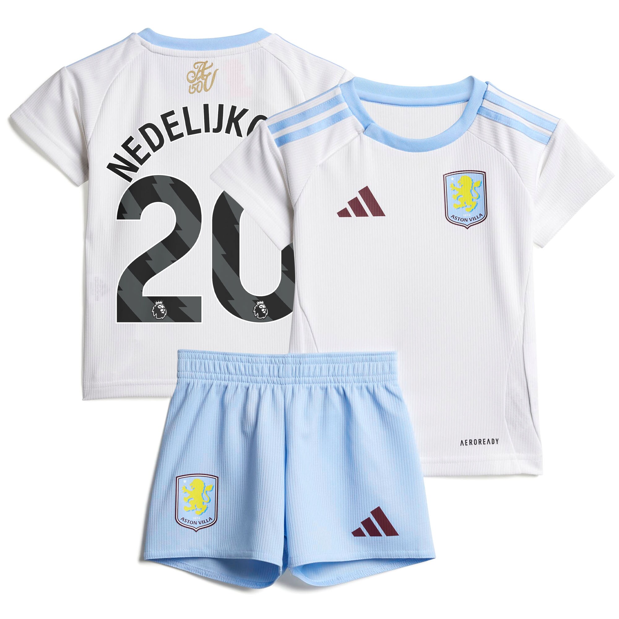 aston villa adidas away baby kit 2024-25 with nedeljković 20 printing Collection | Official Aston Villa Shirts
