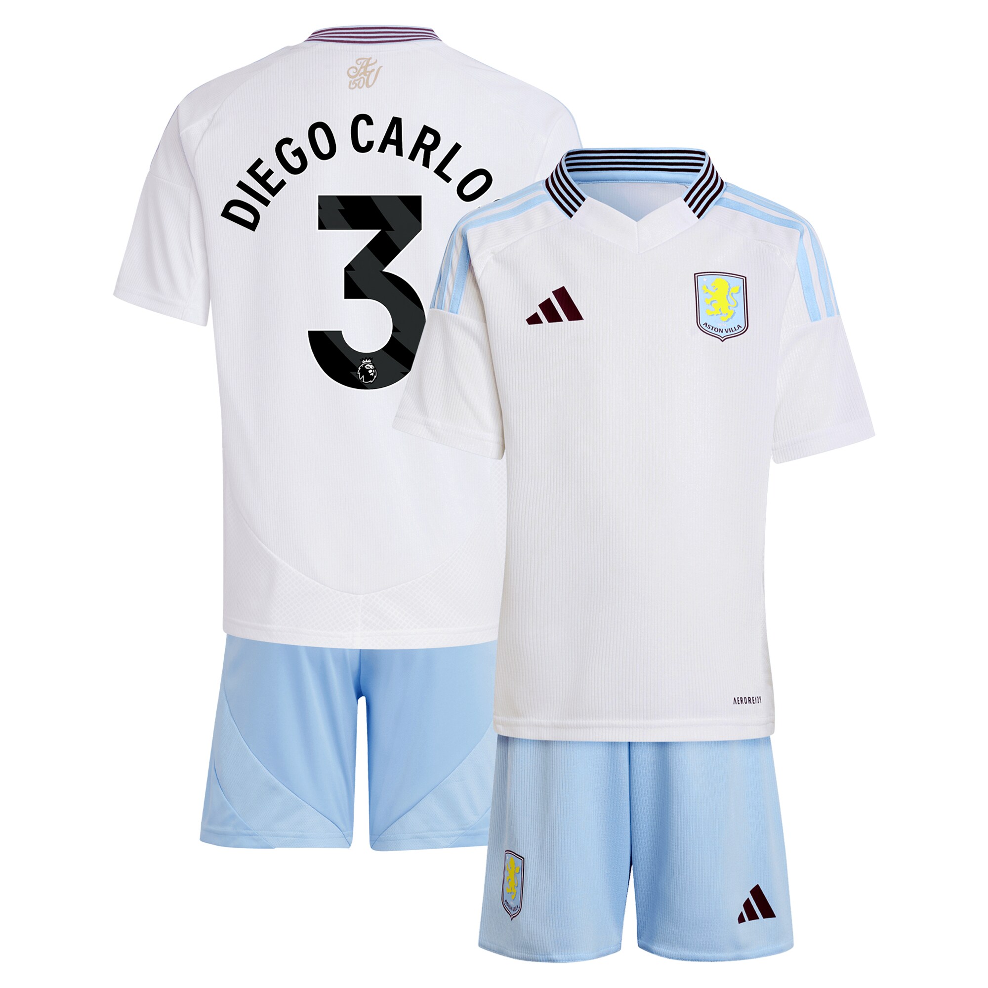 aston villa adidas away mini kit 2024-25 with diego carlos 3 printing Collection | Official Aston Villa Shirts