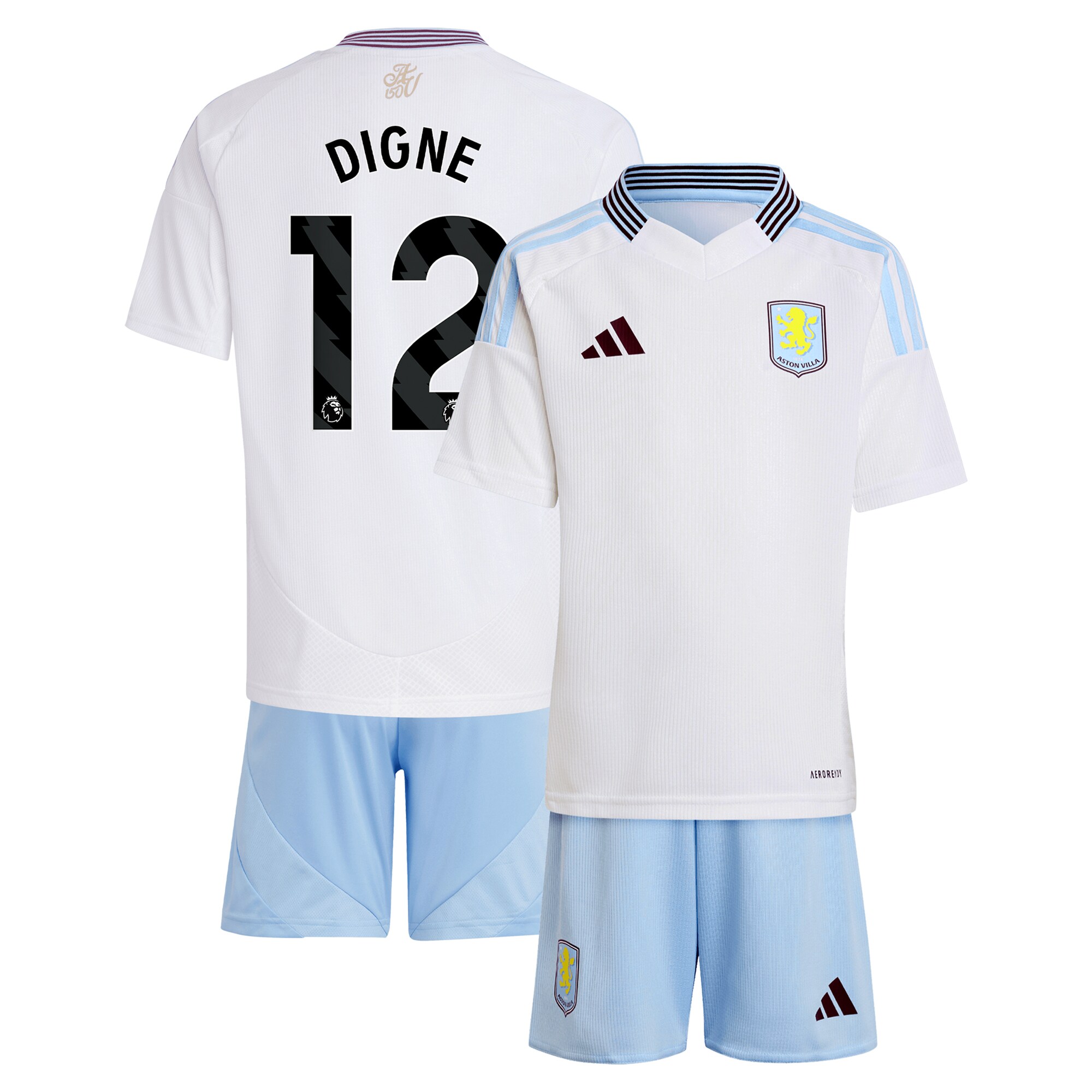 aston villa adidas away mini kit 2024-25 with digne 12 printing Collection | Official Aston Villa Shirts