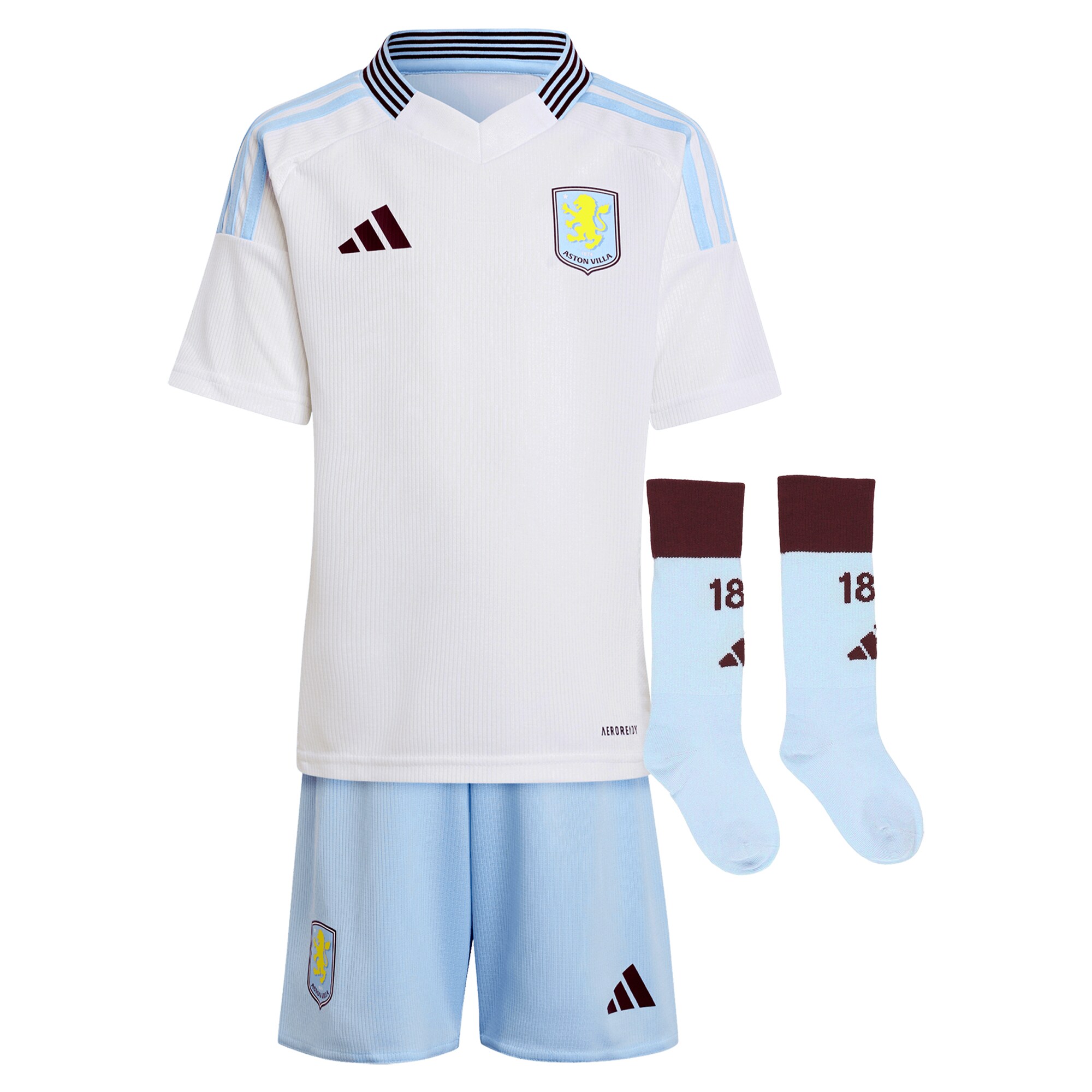 aston villa adidas away mini kit 2024-25 with disasi 3 printing Collection | Official Aston Villa Shirts