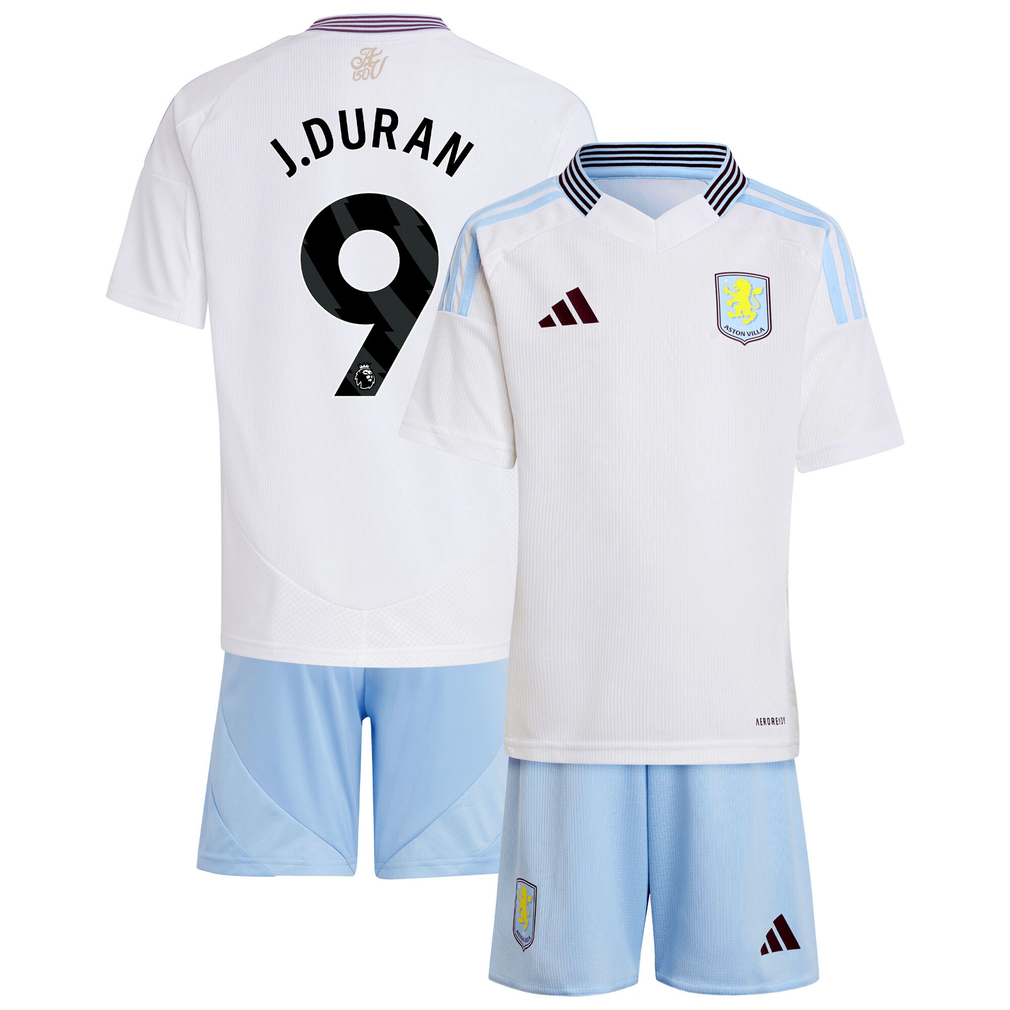 aston villa adidas away mini kit 2024-25 with j.duran 9 printing Collection | Official Aston Villa Shirts