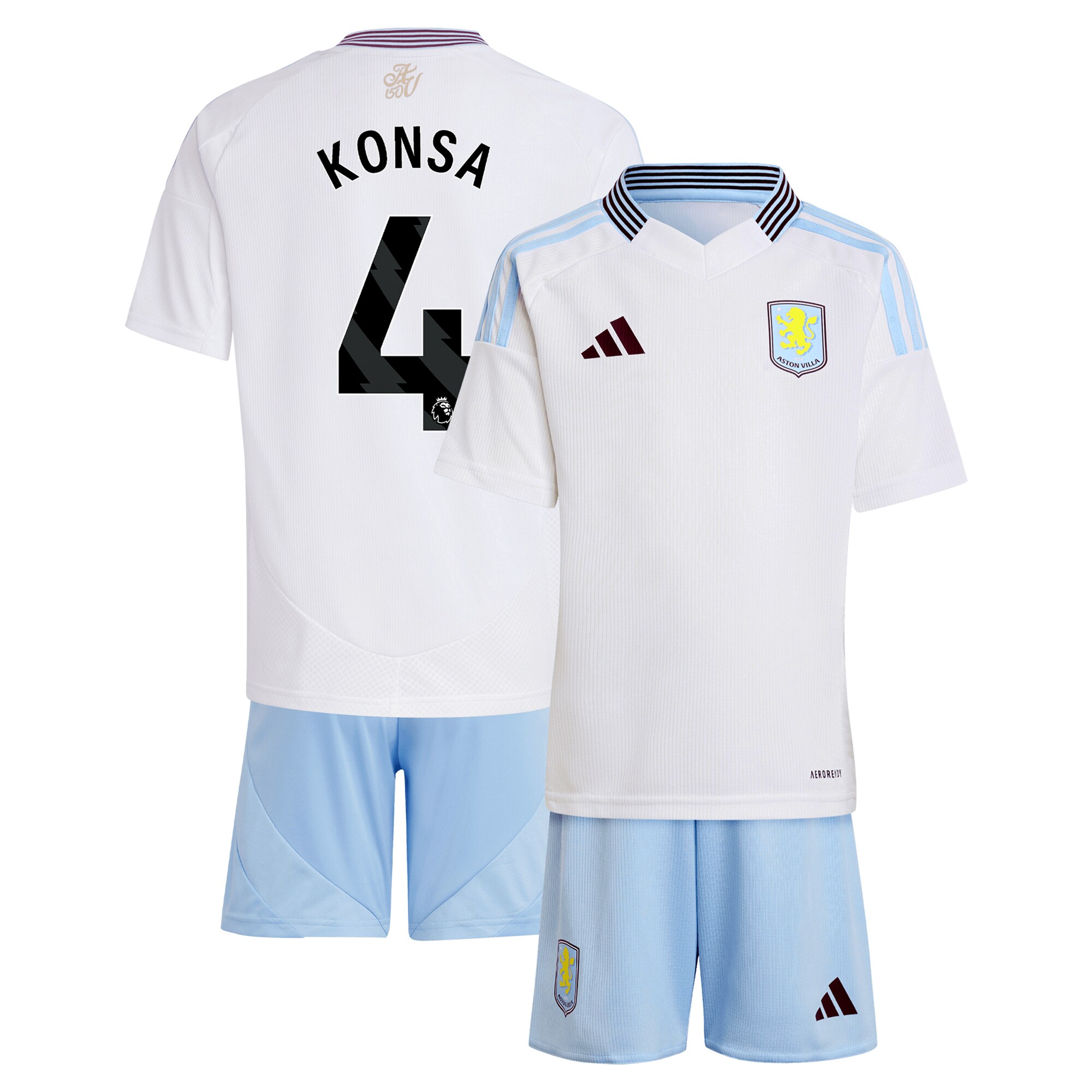 aston villa adidas away mini kit 2024-25 with konsa 4 printing Collection | Official Aston Villa Shirts