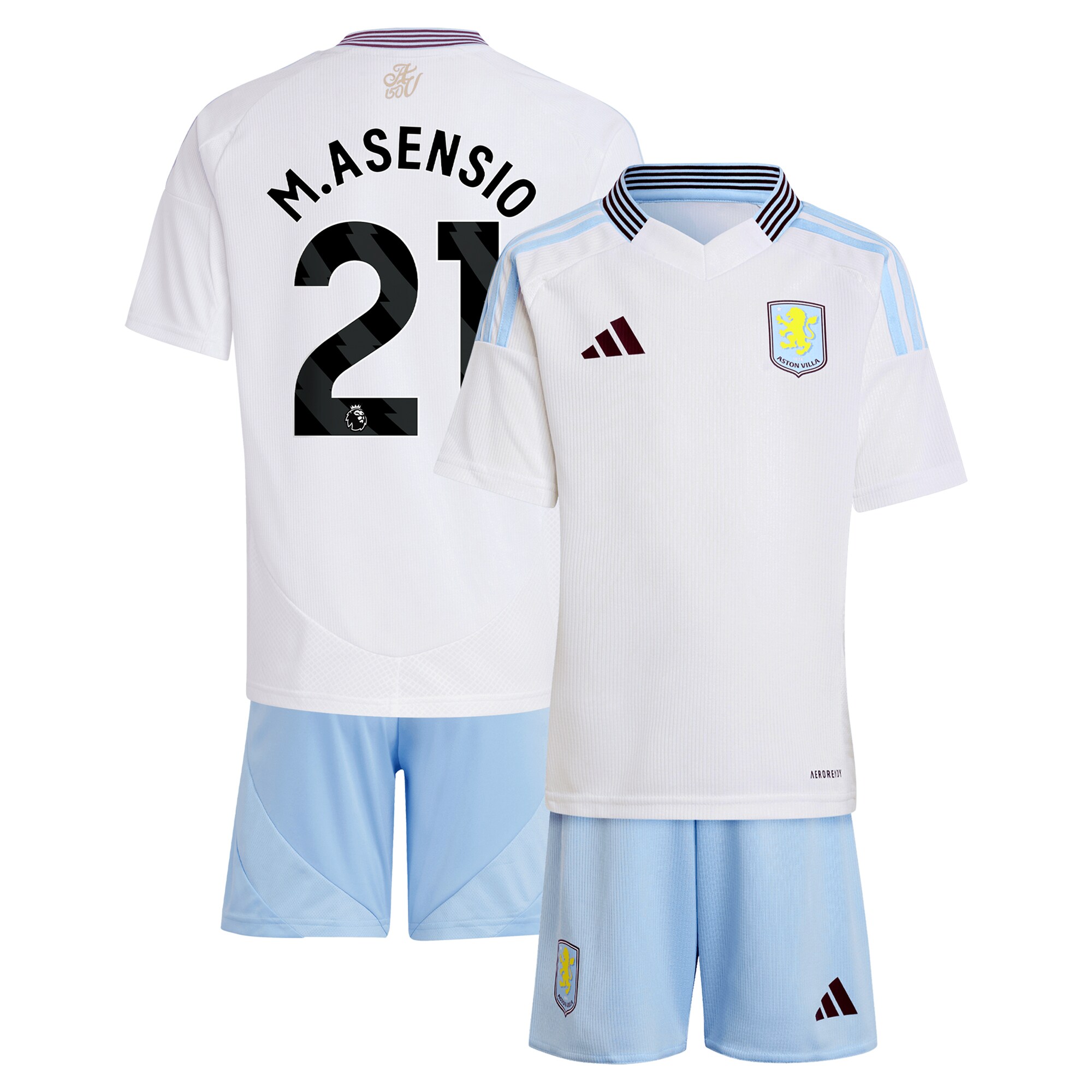 aston villa adidas away mini kit 2024-25 with m.asensio 21 printing Collection | Official Aston Villa Shirts