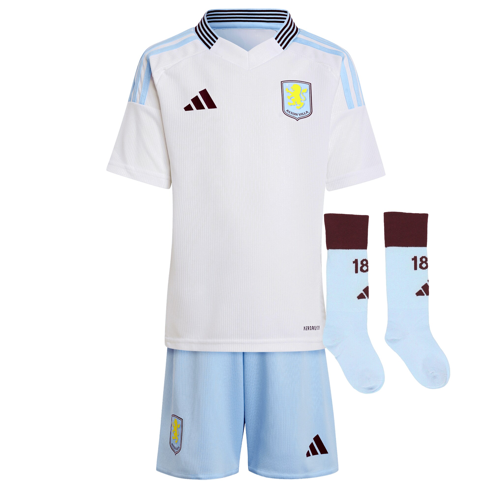 aston villa adidas away mini kit 2024-25 with malen 17 printing Collection | Official Aston Villa Shirts