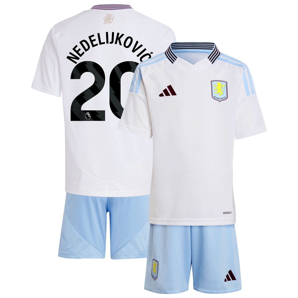 aston villa adidas away mini kit 2024-25 with nedeljković 20 printing Collection | Official Aston Villa Shirts