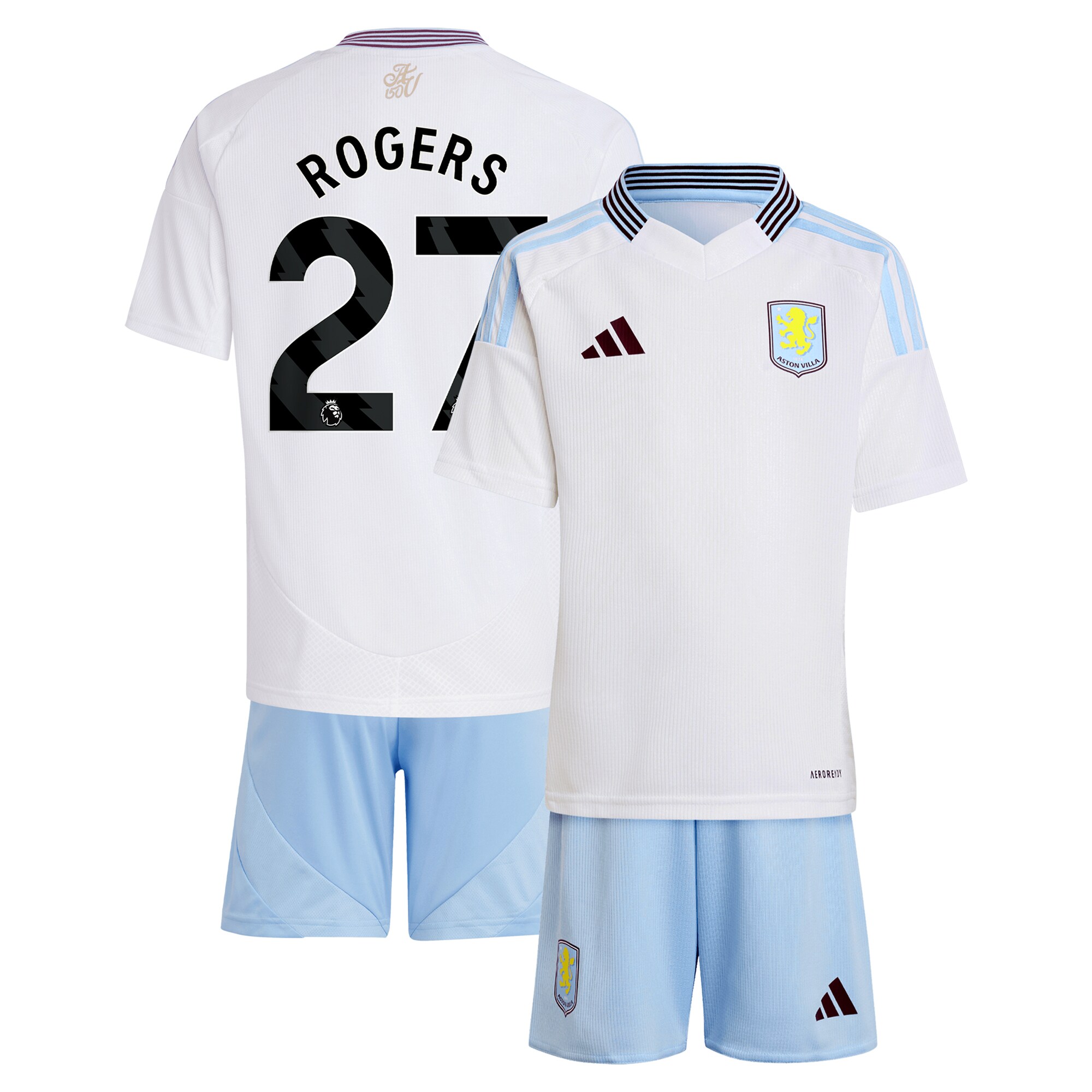 aston villa adidas away mini kit 2024-25 with rogers 27 printing Collection | Official Aston Villa Shirts