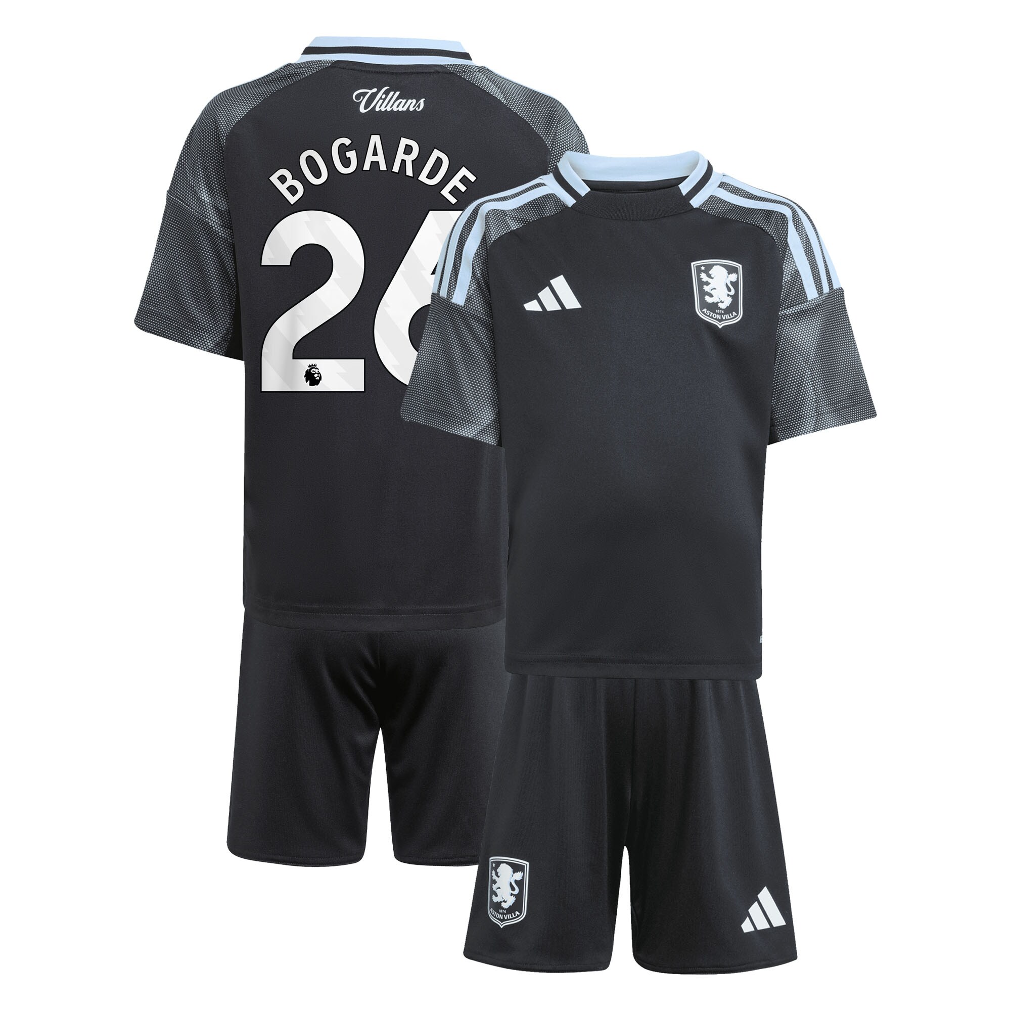 aston villa adidas away mini kit 2025-26 with bogarde 26 printing Collection | Official Aston Villa Shirts