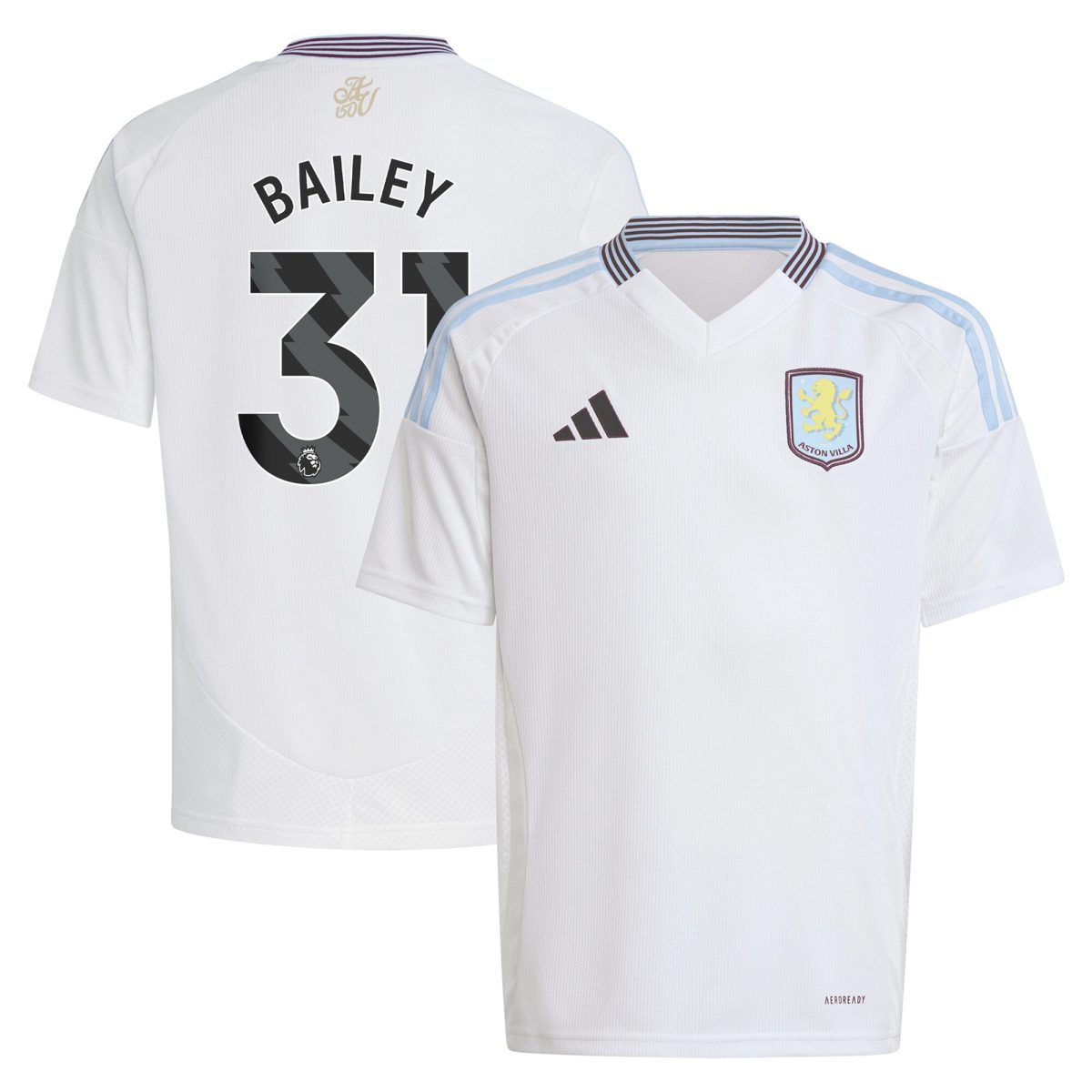 aston villa adidas away shirt 2024-25 – kids with bailey 31 printing Collection | Official Aston Villa Shirts