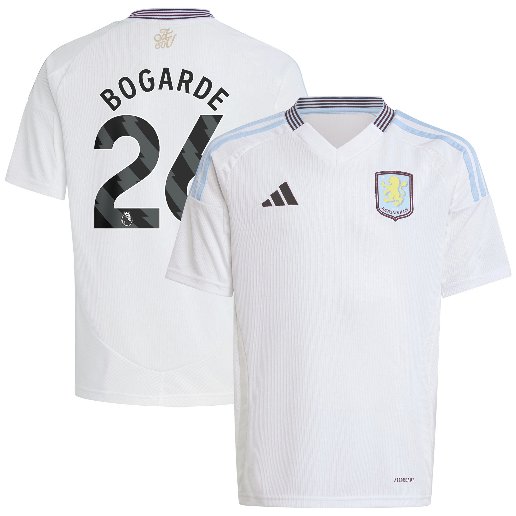 aston villa adidas away shirt 2024-25 – kids with bogarde 26 printing Collection | Official Aston Villa Shirts