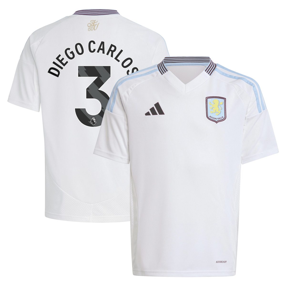 aston villa adidas away shirt 2024-25 – kids with diego carlos 3 printing Collection | Official Aston Villa Shirts