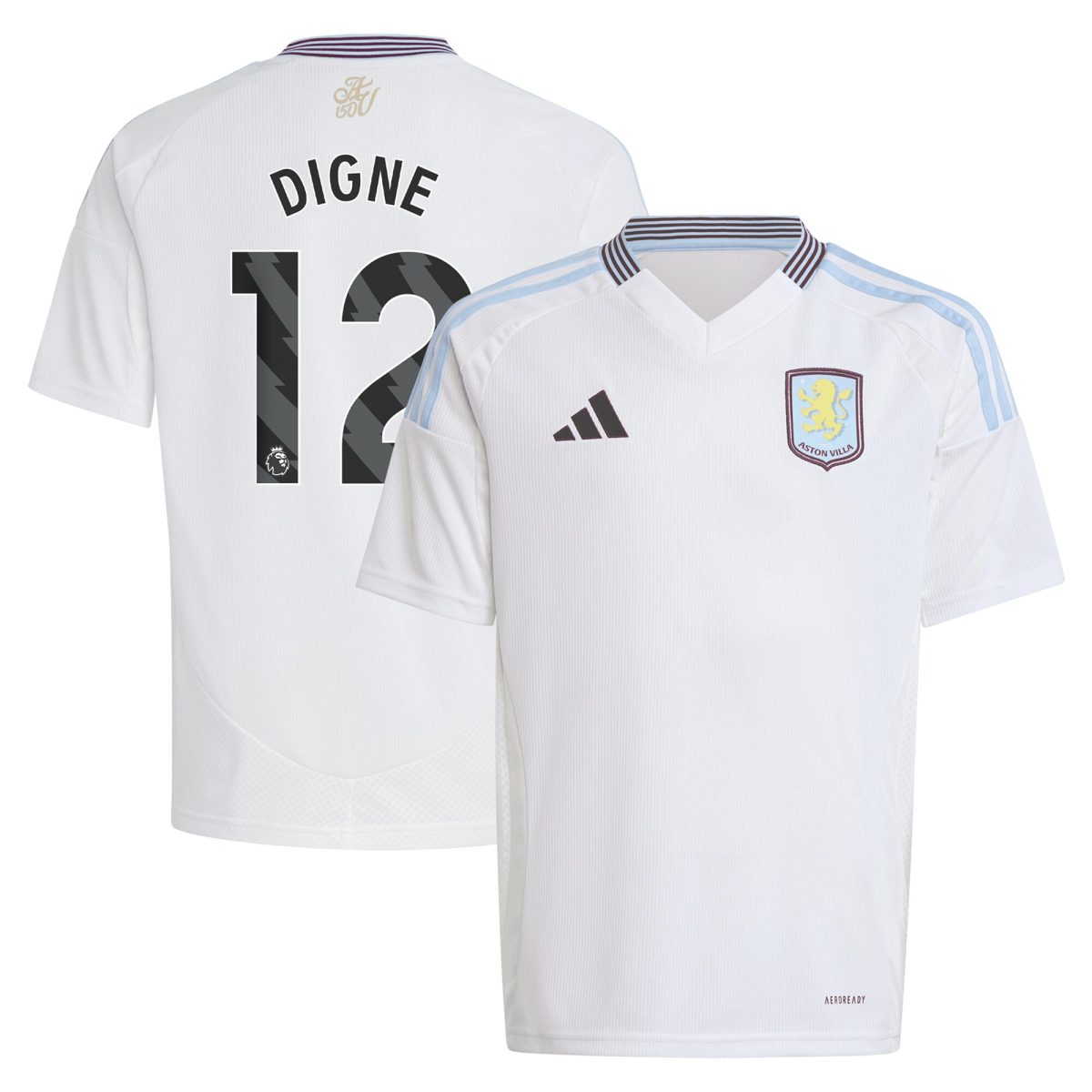 aston villa adidas away shirt 2024-25 – kids with digne 12 printing Collection | Official Aston Villa Shirts