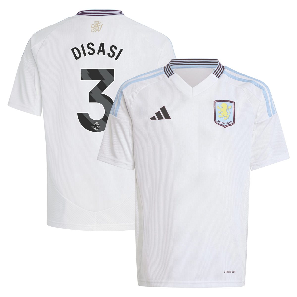 aston villa adidas away shirt 2024-25 – kids with disasi 3 printing Collection | Official Aston Villa Shirts
