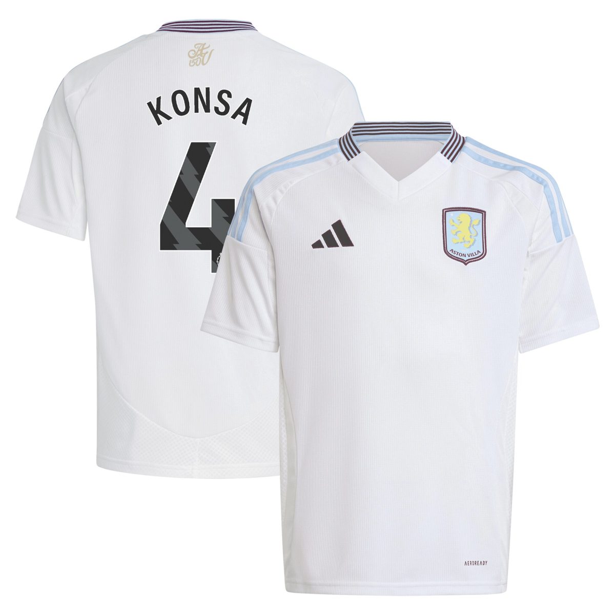 aston villa adidas away shirt 2024-25 – kids with konsa 4 printing Collection | Official Aston Villa Shirts