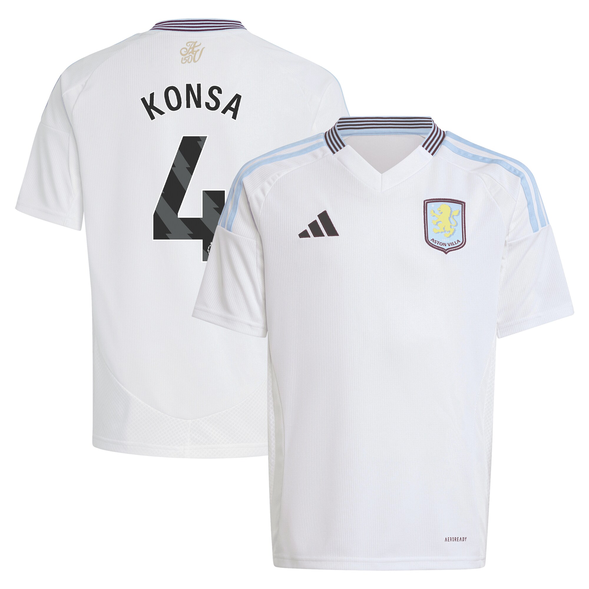 aston villa adidas away shirt 2024-25 – kids with konsa 4 printing Collection | Official Aston Villa Shirts