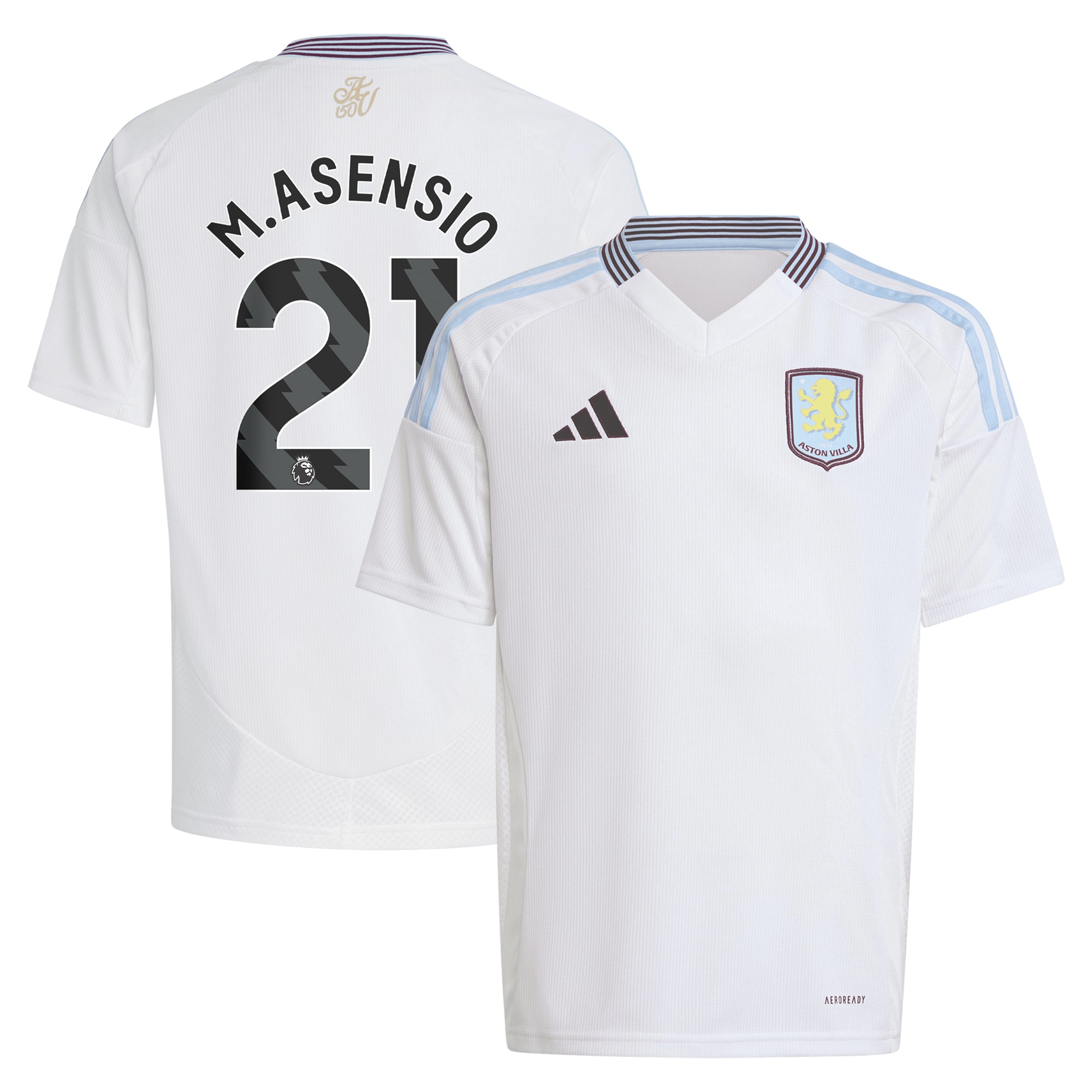 aston villa adidas away shirt 2024-25 – kids with m.asensio 21 printing Collection | Official Aston Villa Shirts