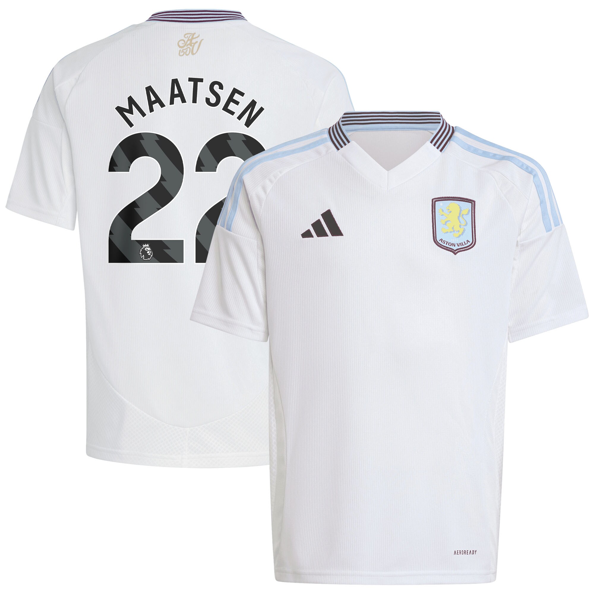 aston villa adidas away shirt 2024-25 – kids with maatsen 22 printing Collection | Official Aston Villa Shirts